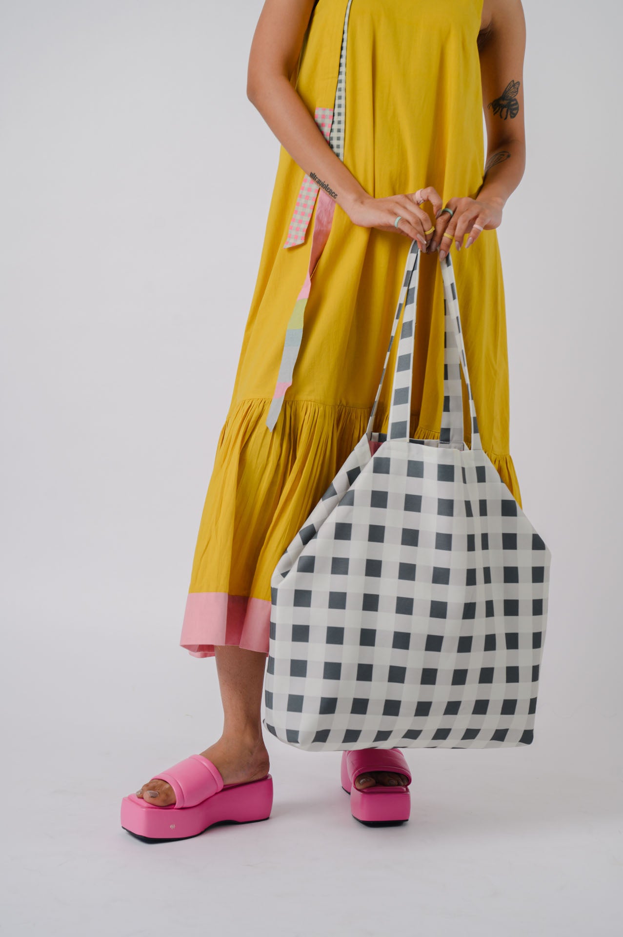 Yellow Sleeveless Tiered Dress