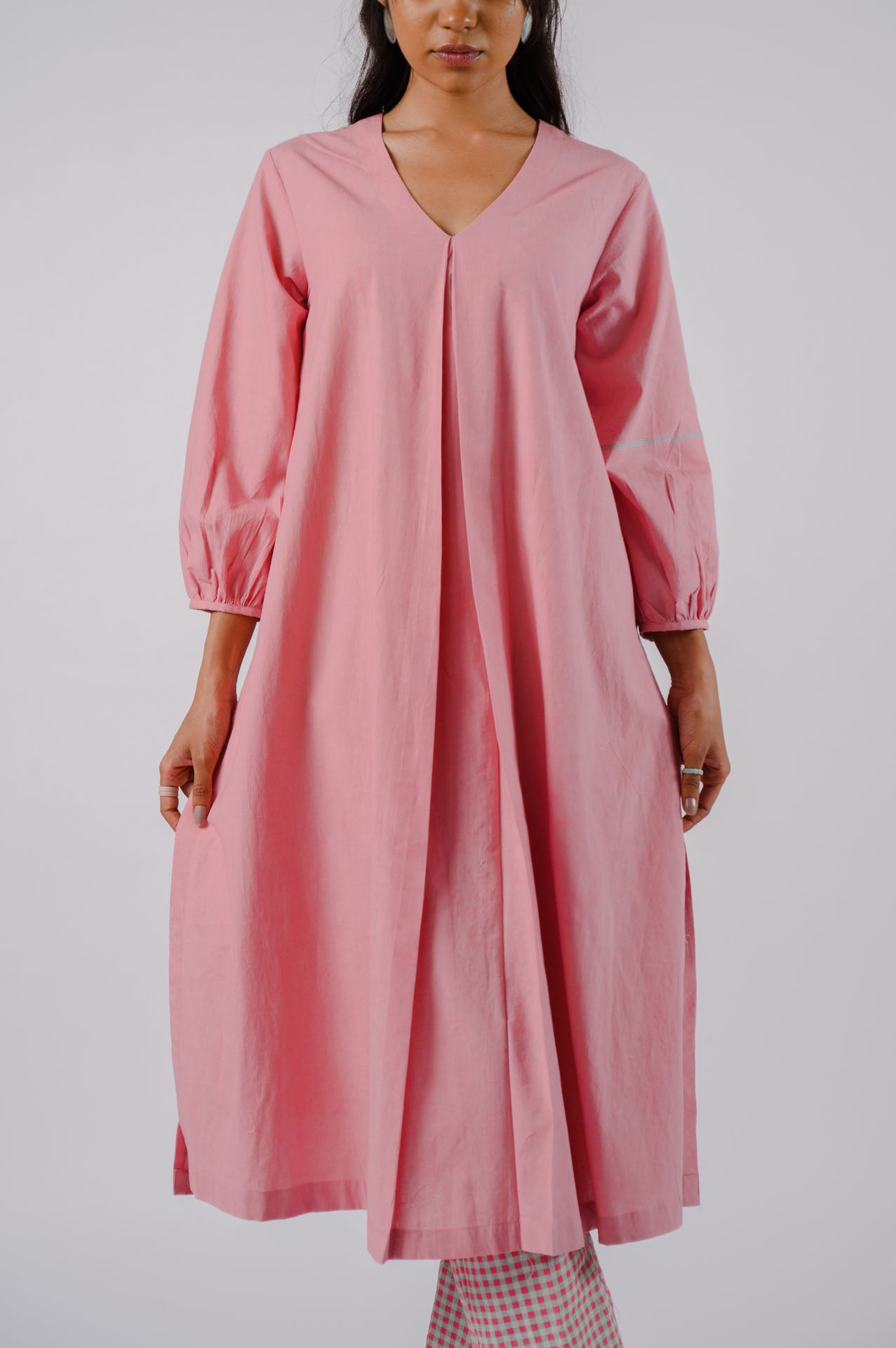 Pink High-Low Cutwork Tunic