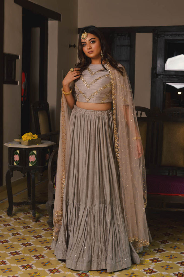 Grey Lehenga Set