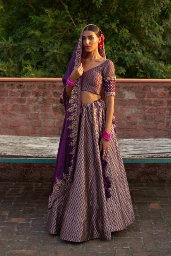 Purple Modal Lehenga Set