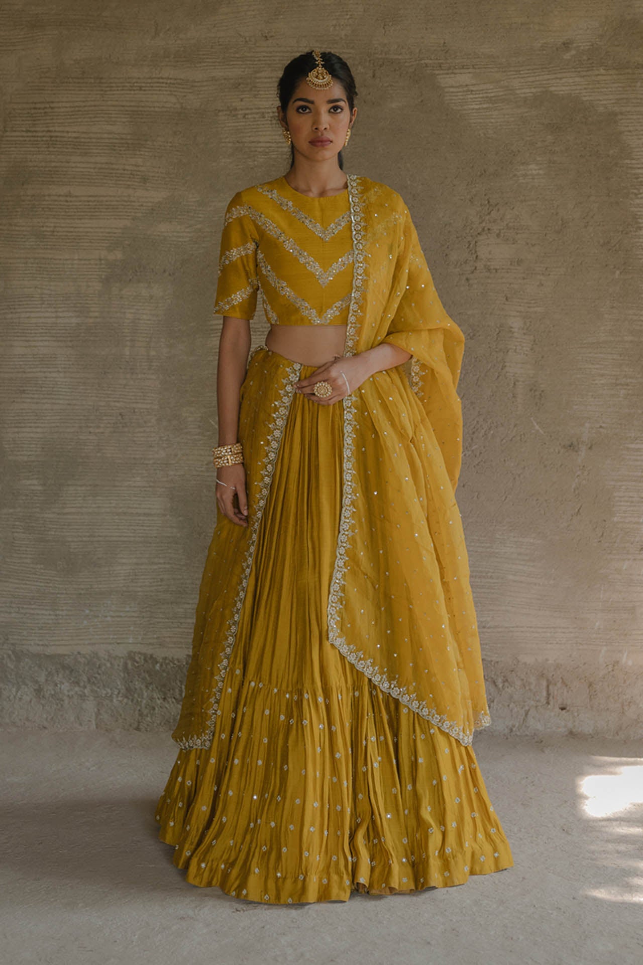 Mustard Lehenga Set