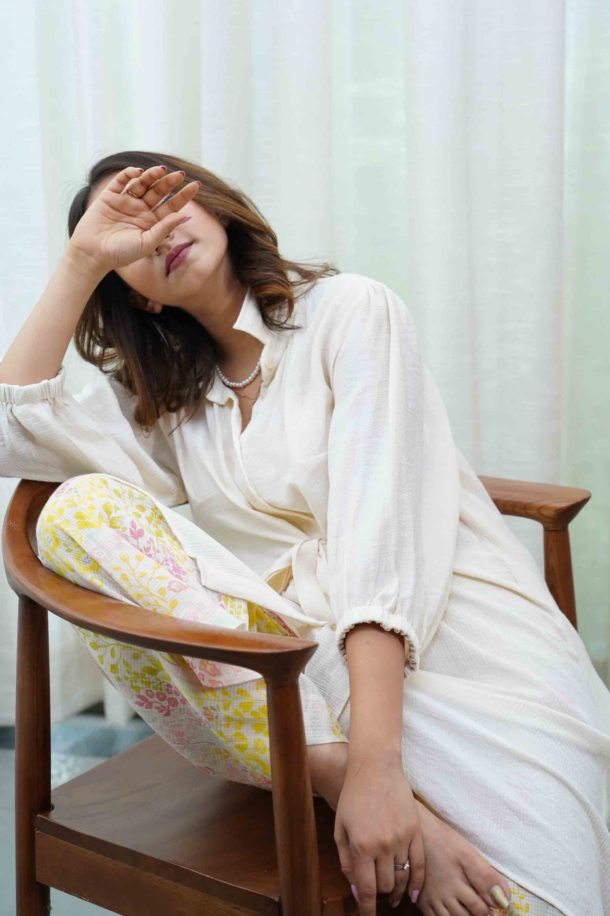 Off-white Shirt Dress