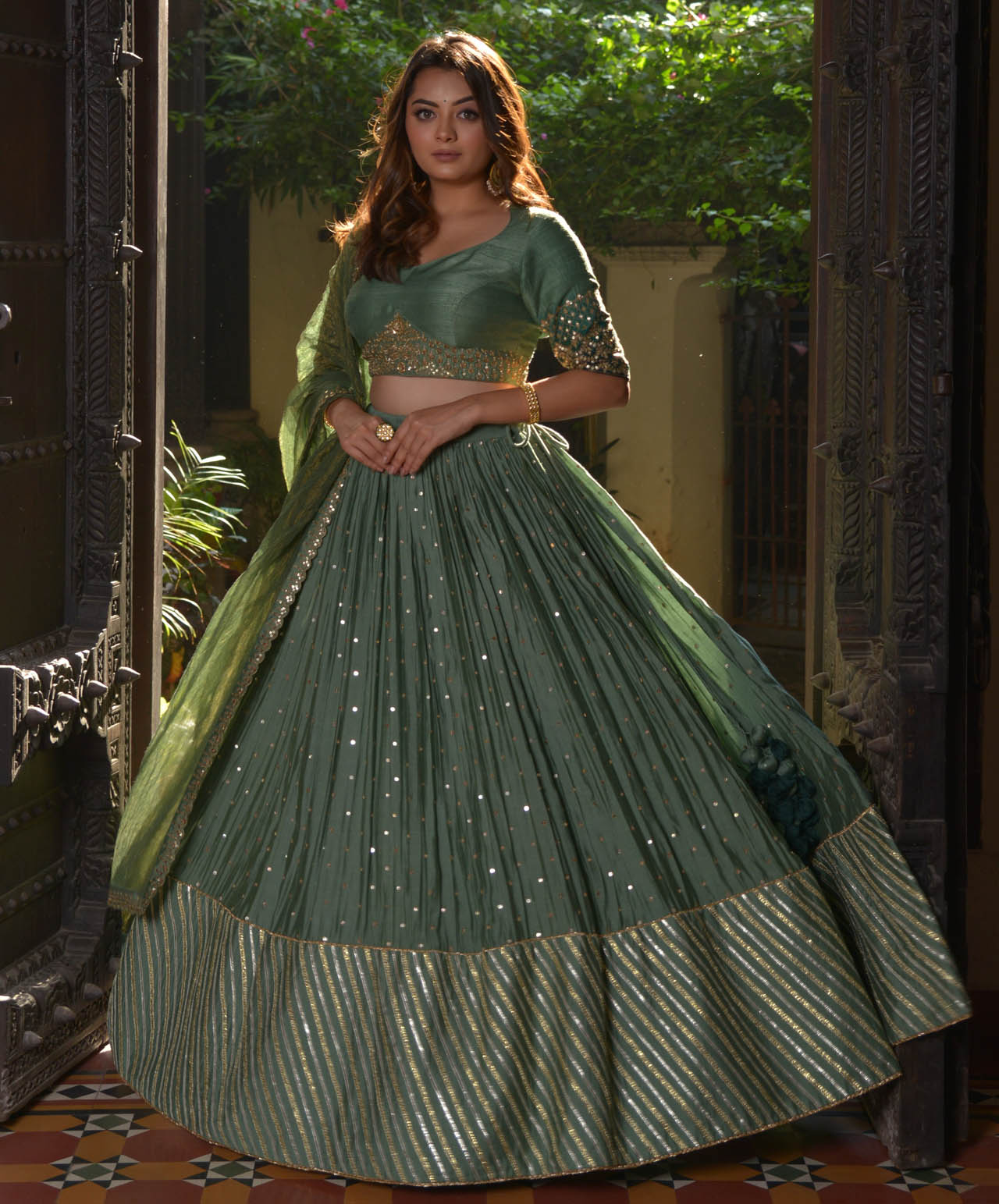 Green Lehenga Set