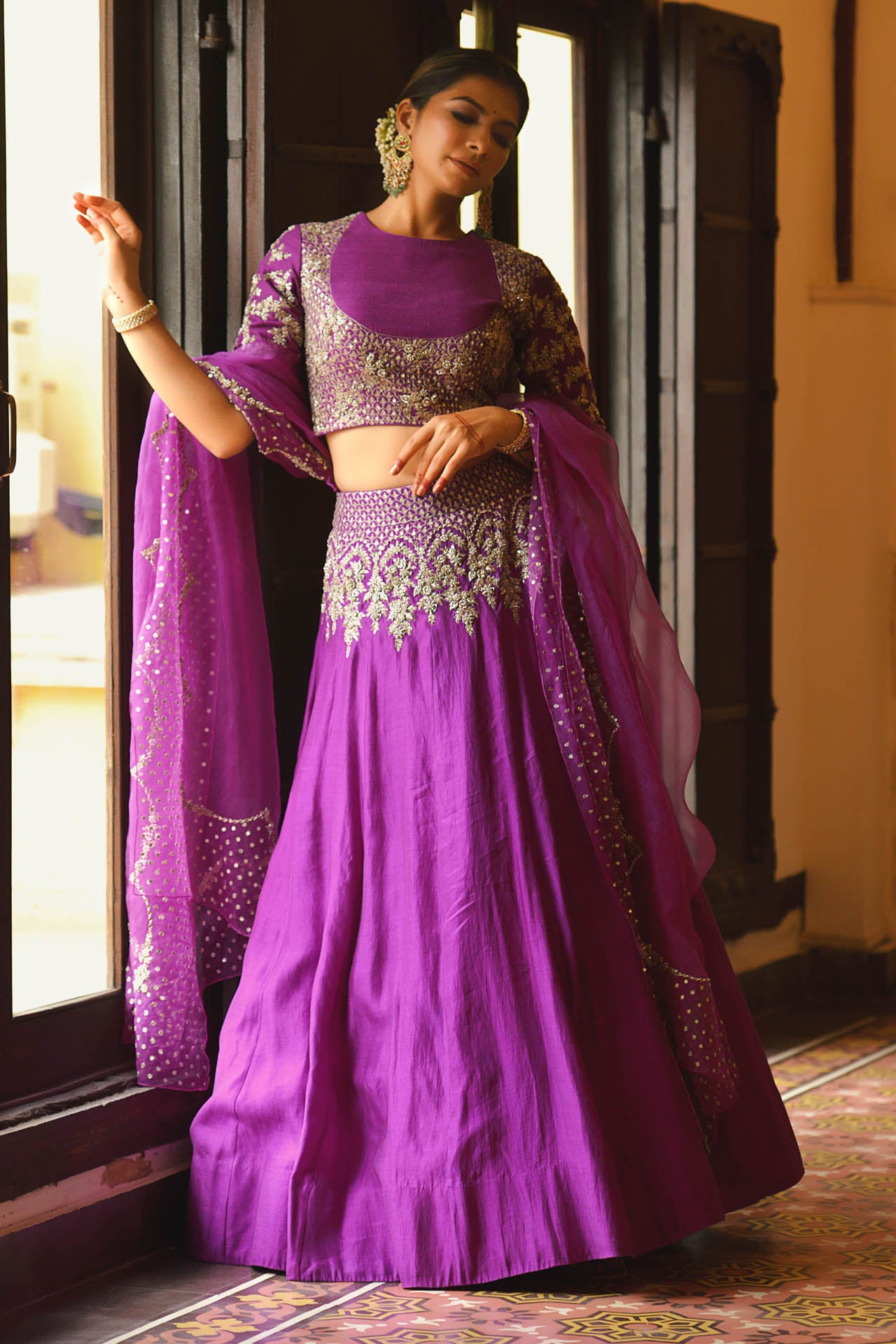 Bright Purple Lehenga Set