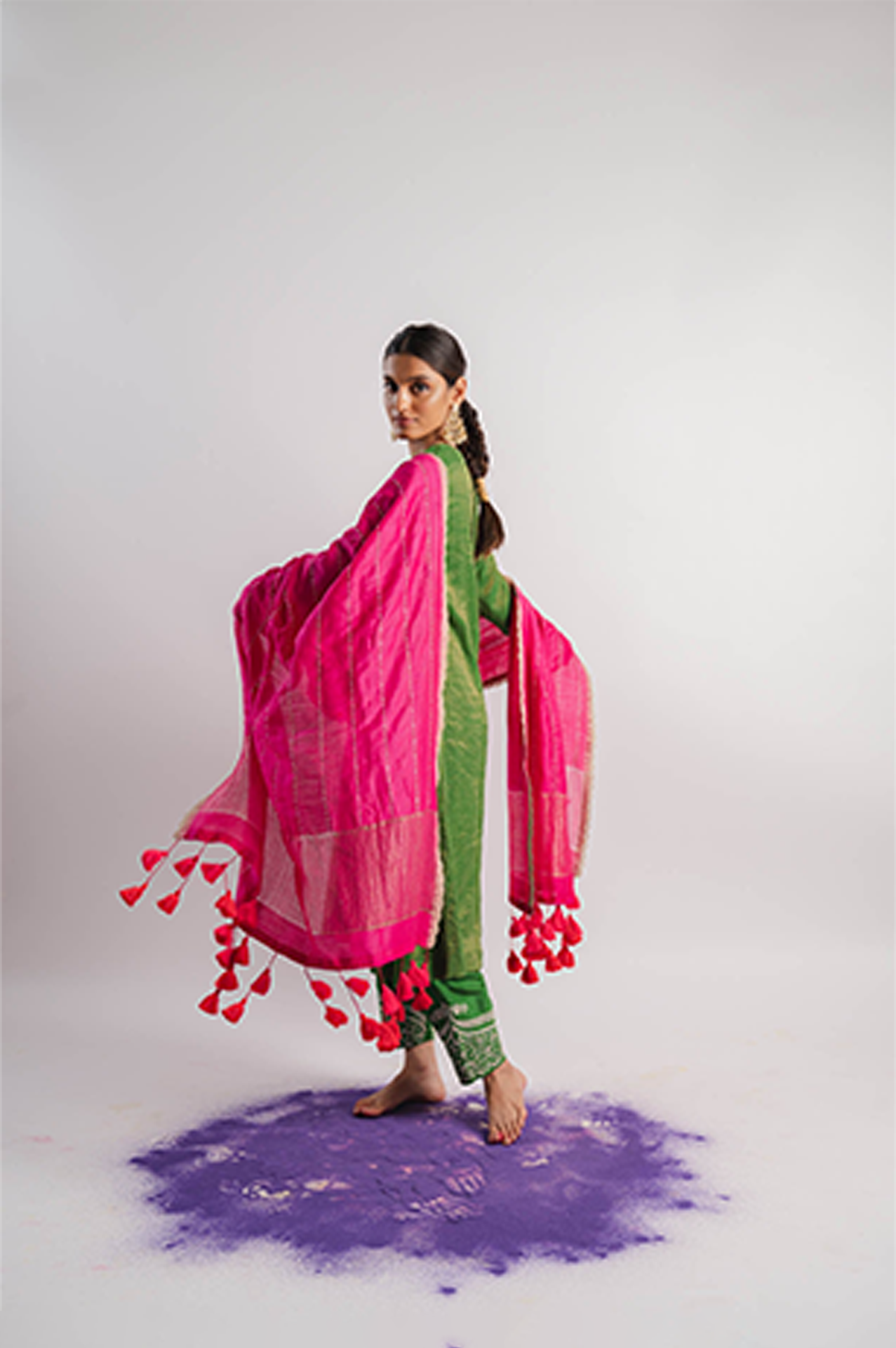 Pink Moonga Silk Dupatta