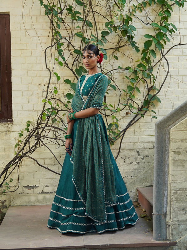 Teal Green Lehenga Set