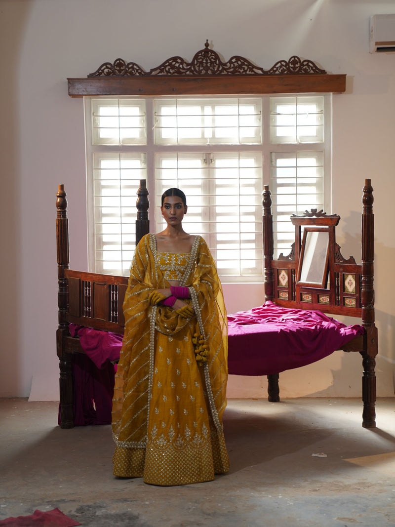 Mustard Lehenga Set