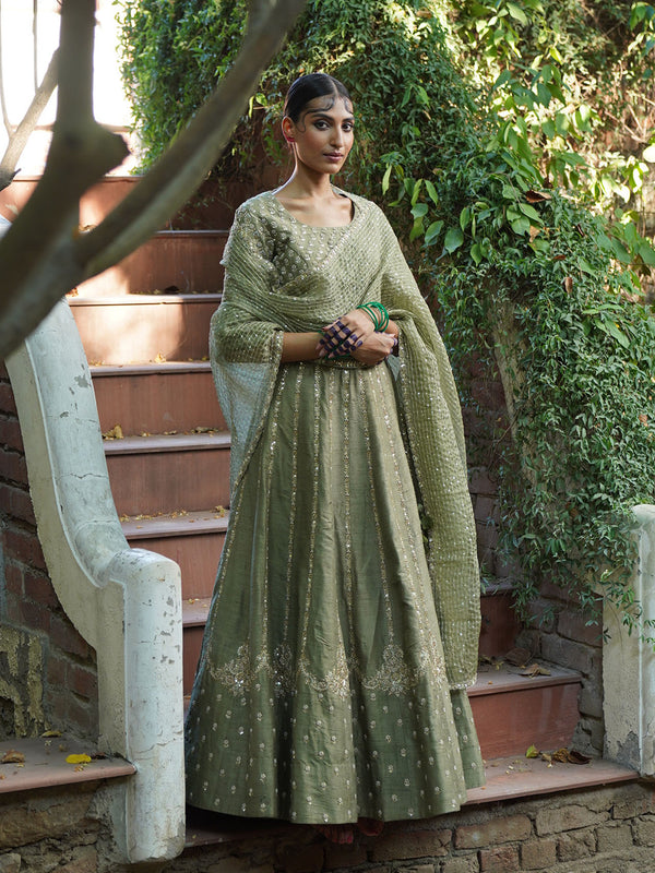 Olive Green Lehenga Set