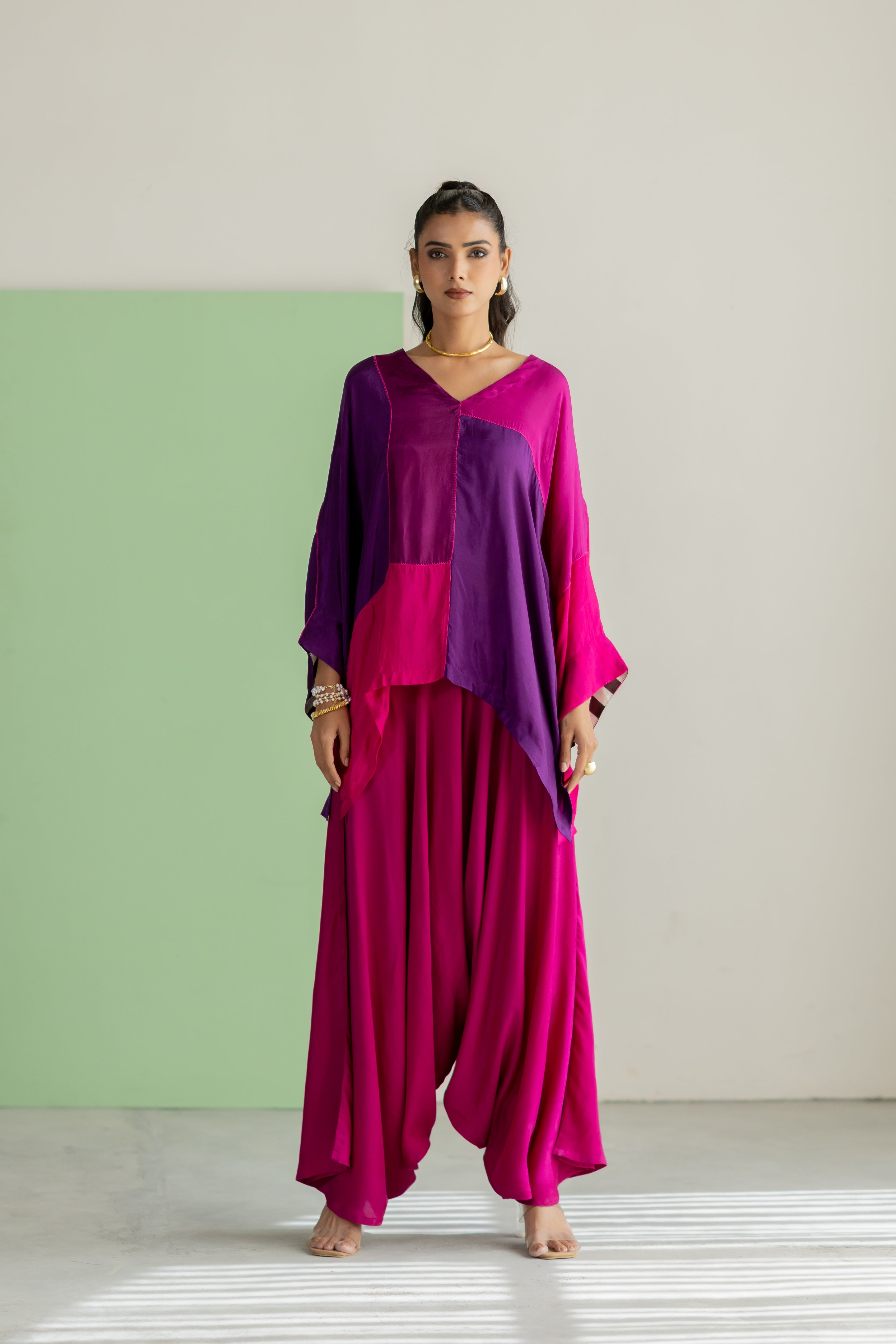Purple Magenta Colour Block Set