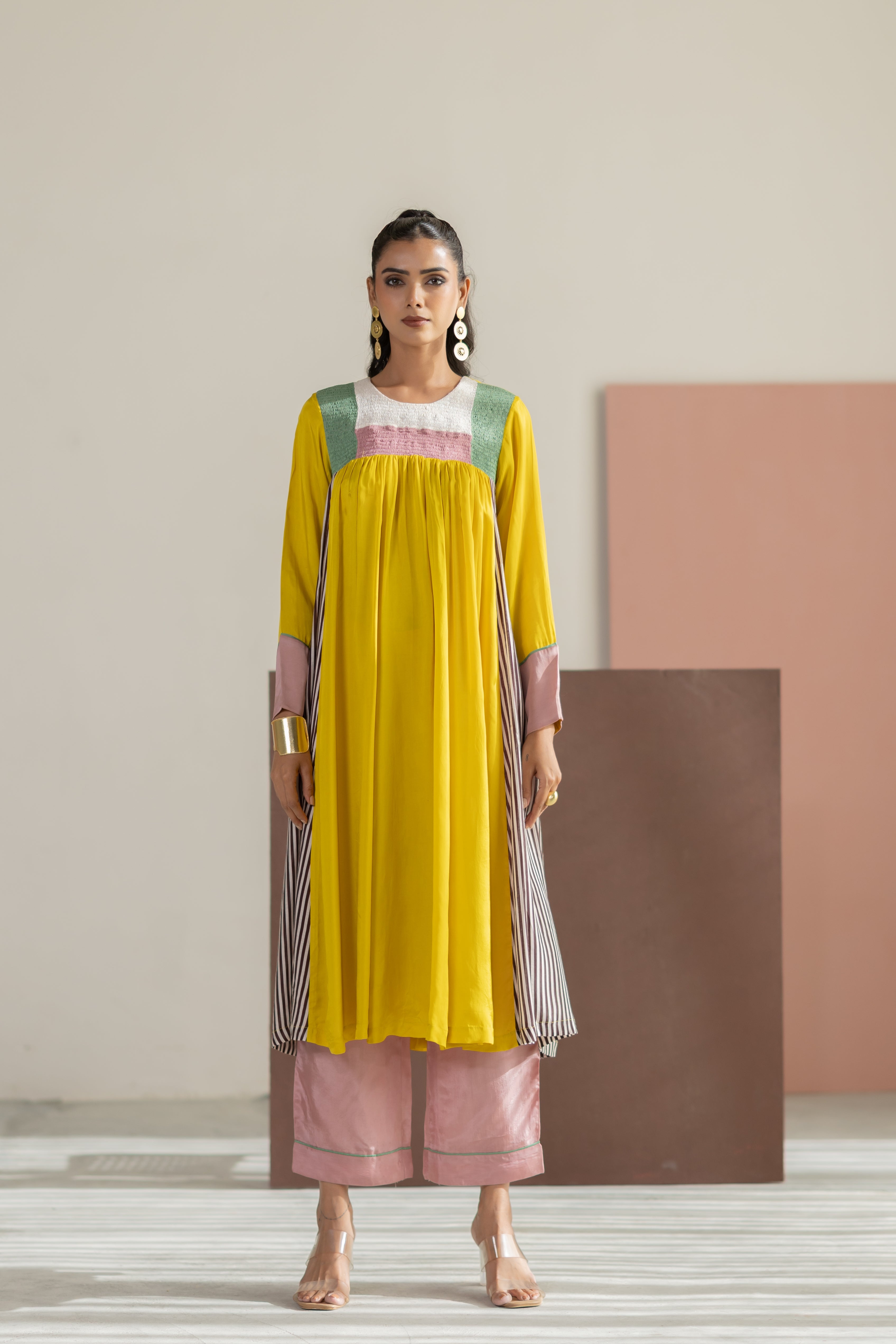 Lime yellow kurta set