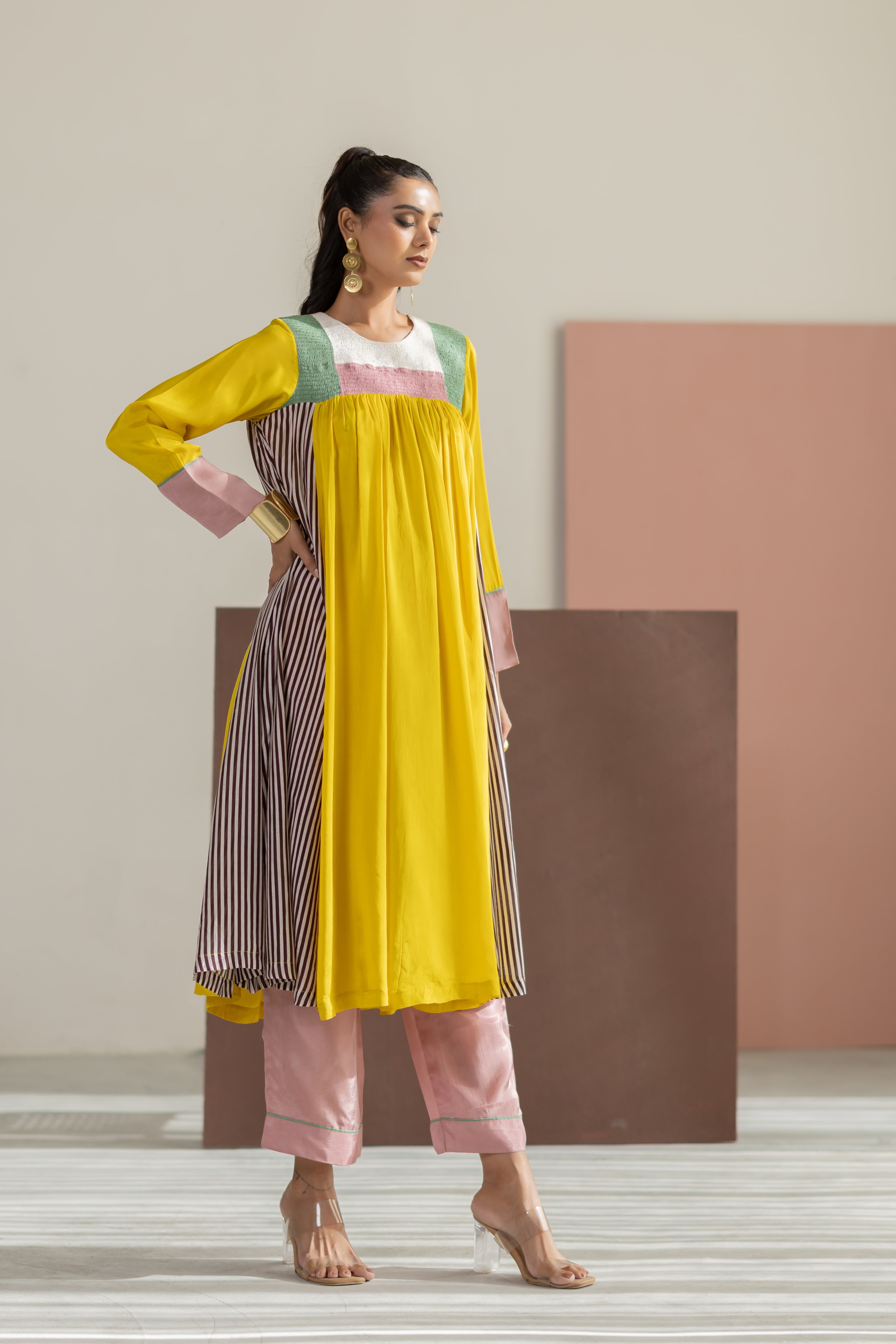 Lime yellow kurta set