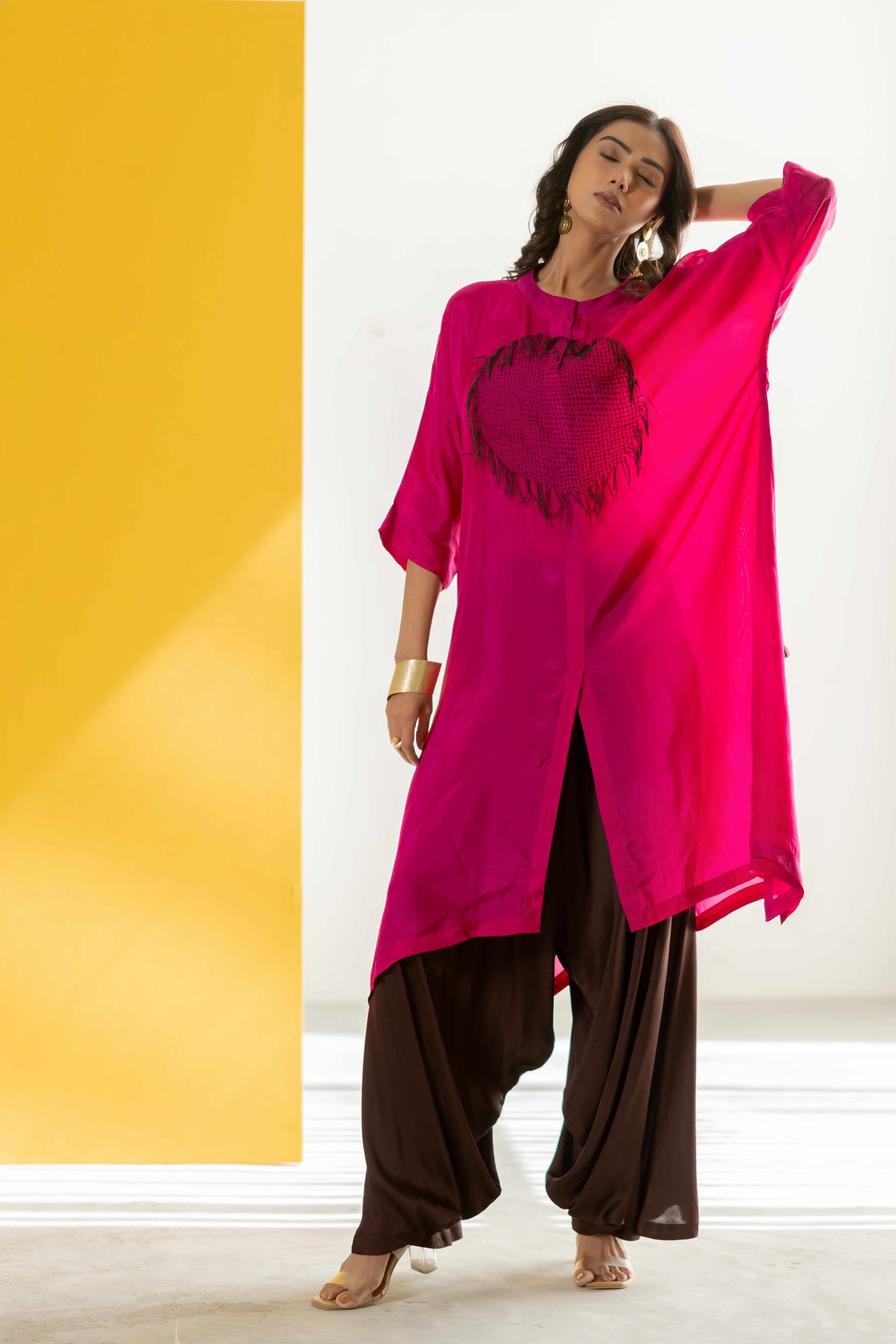 Hot pink kaftan set
