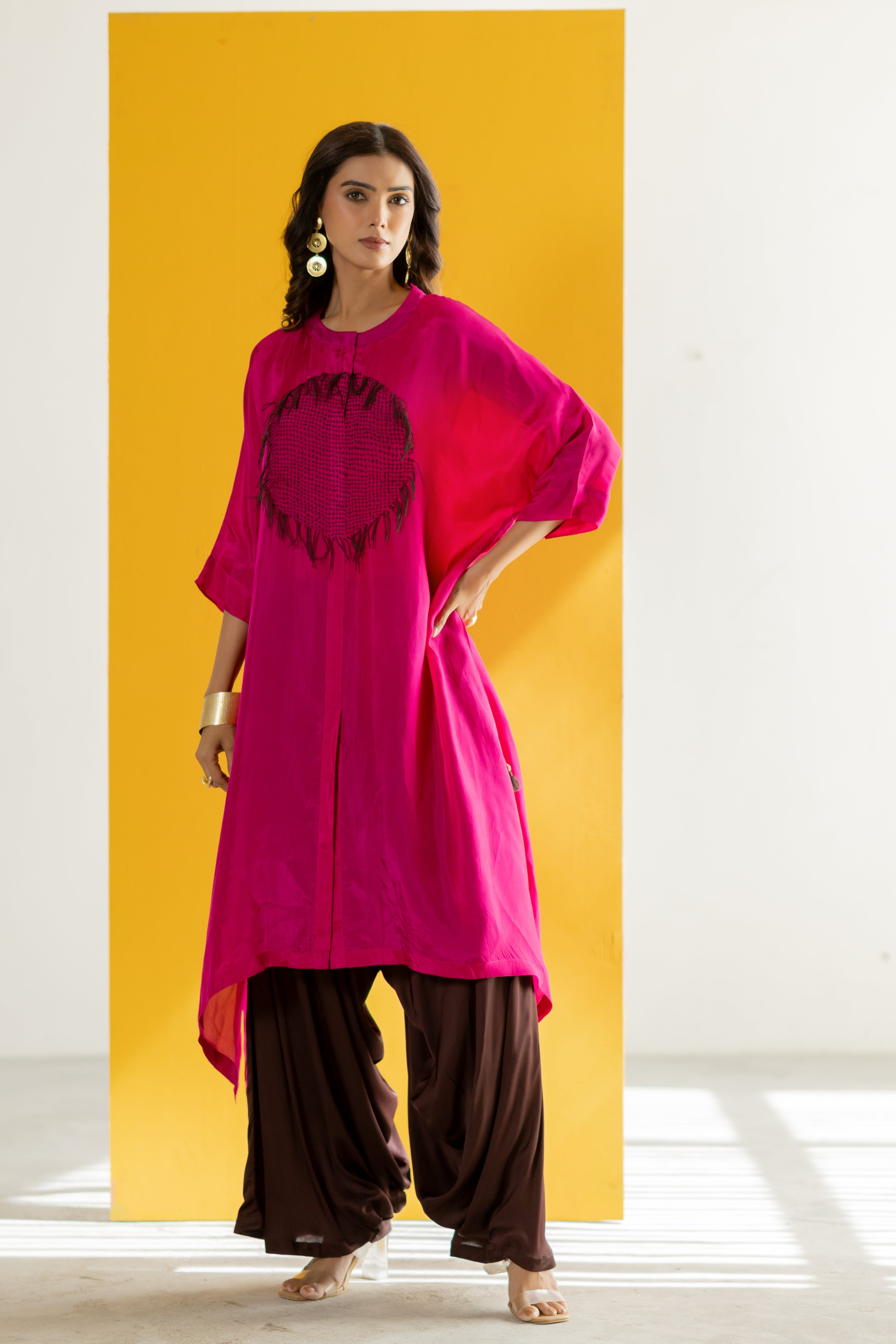 Hot pink kaftan set