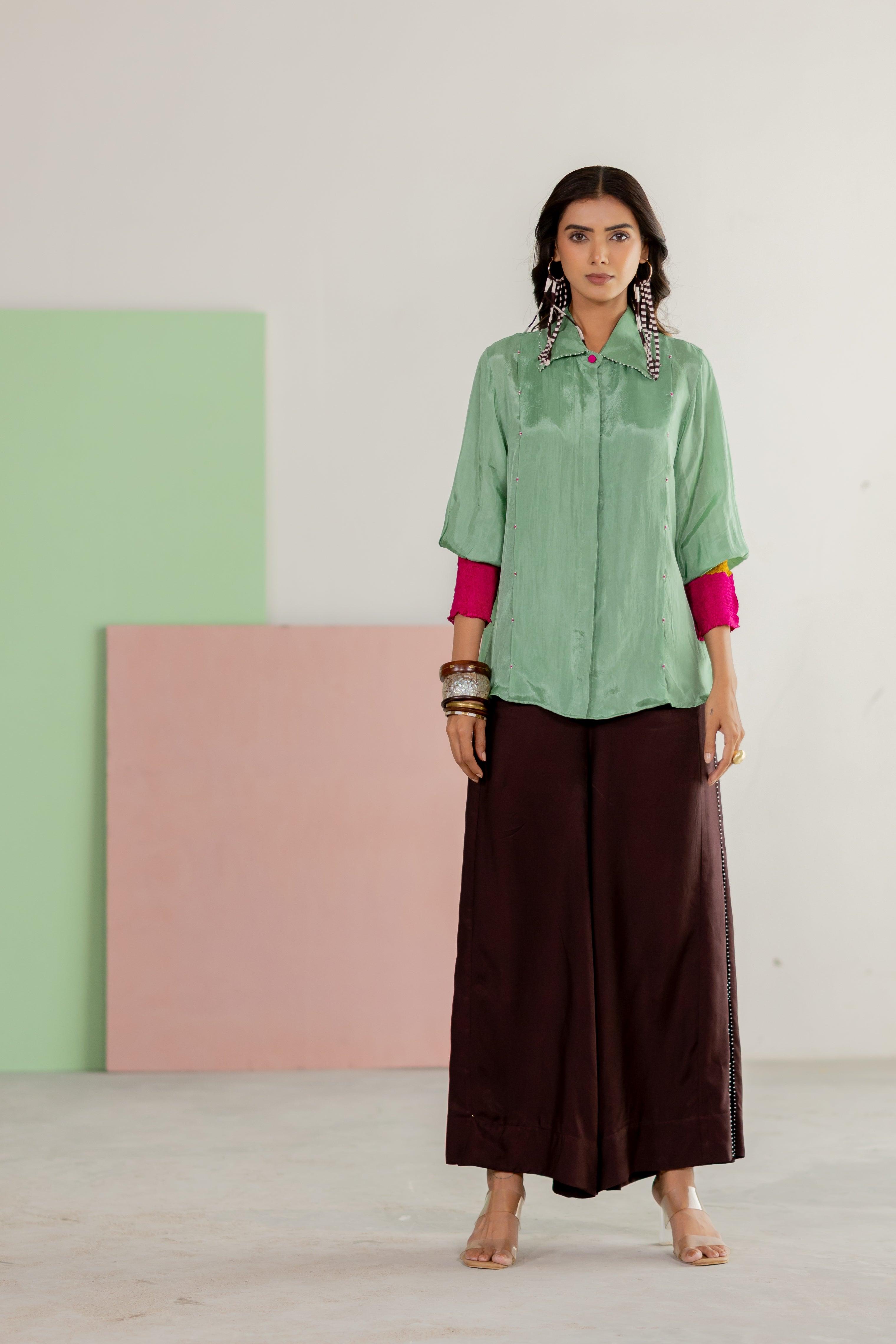 Sea Green Shirt Set