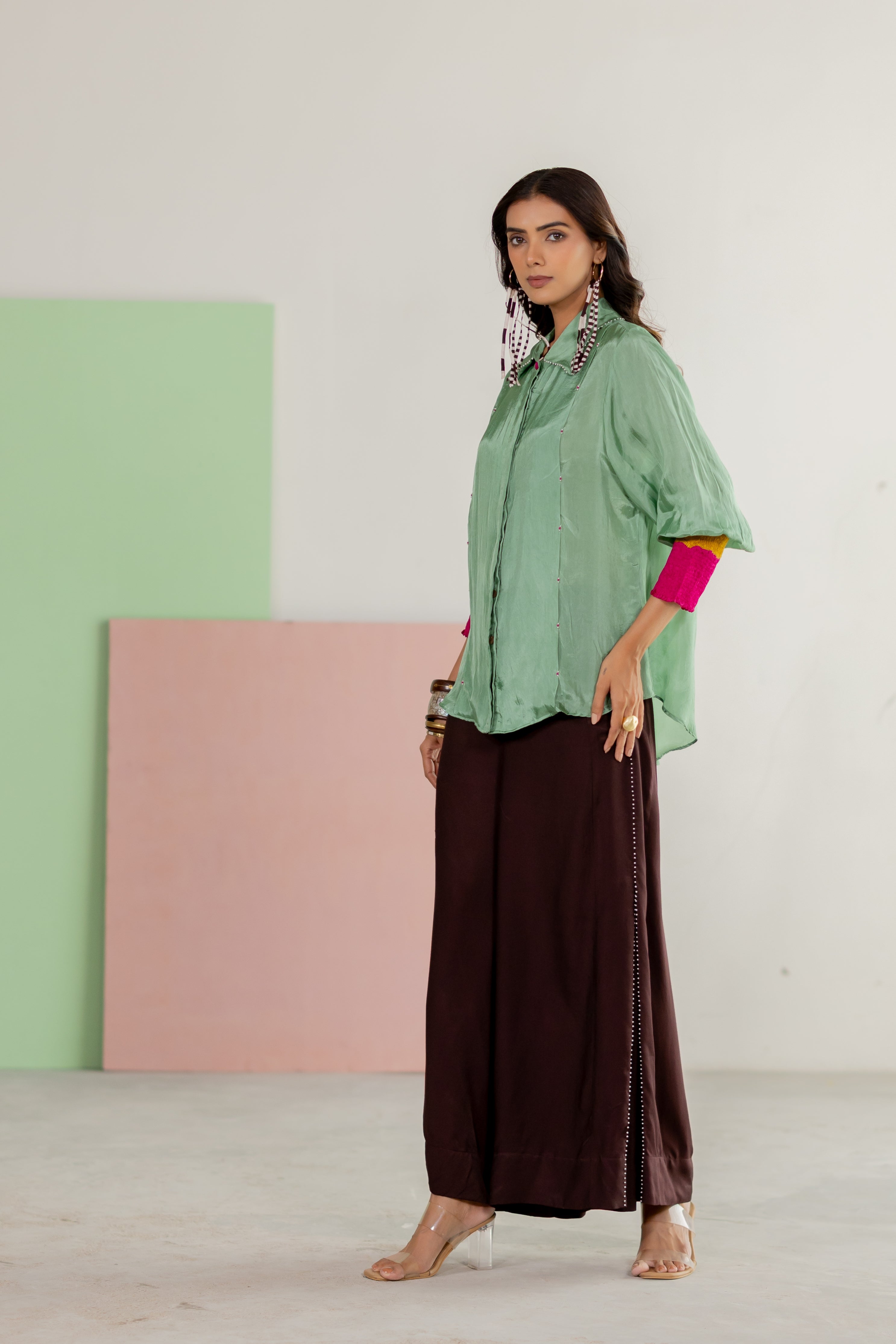 Sea Green Shirt Set