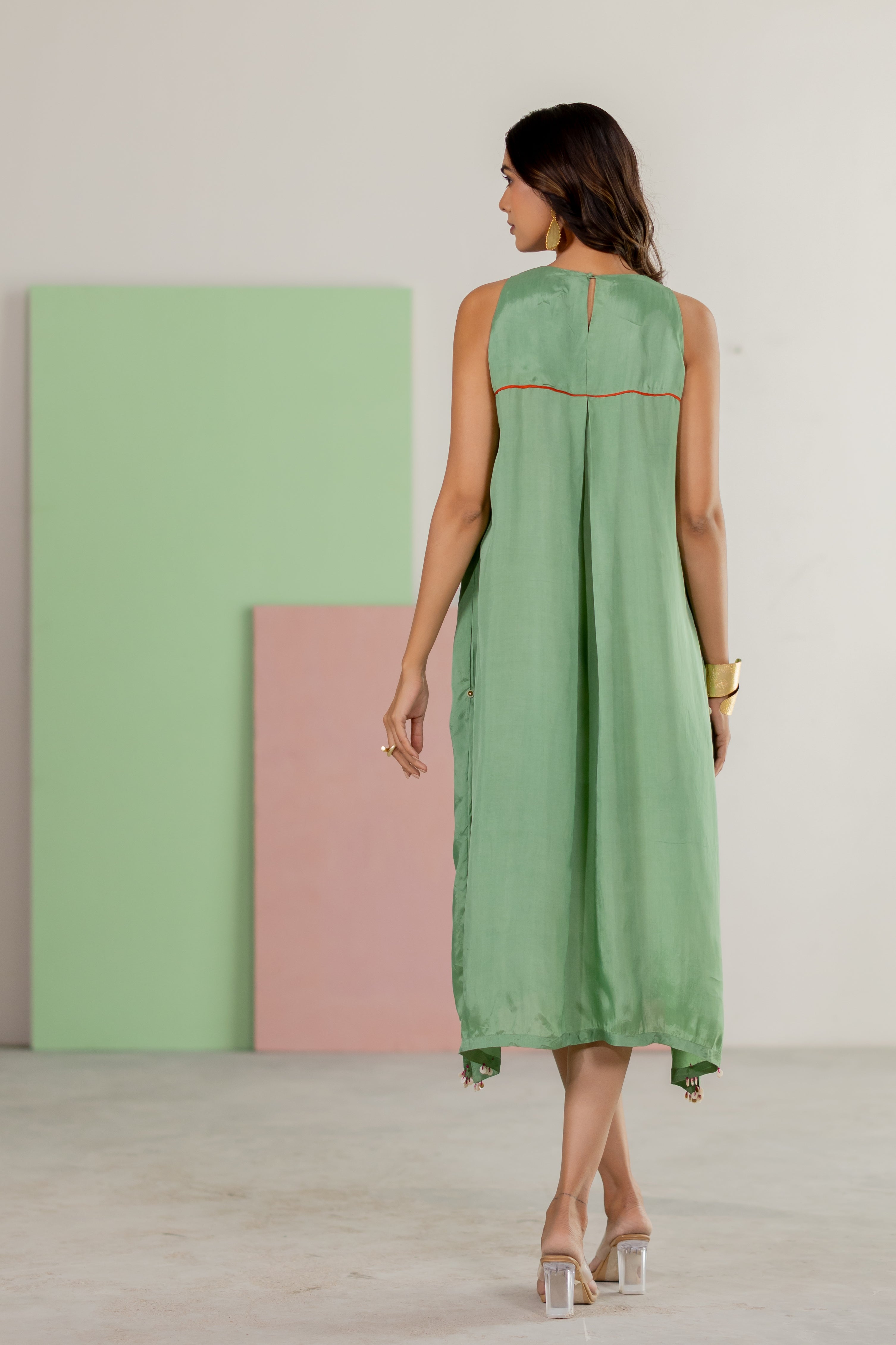 Sea green sleeveless dress