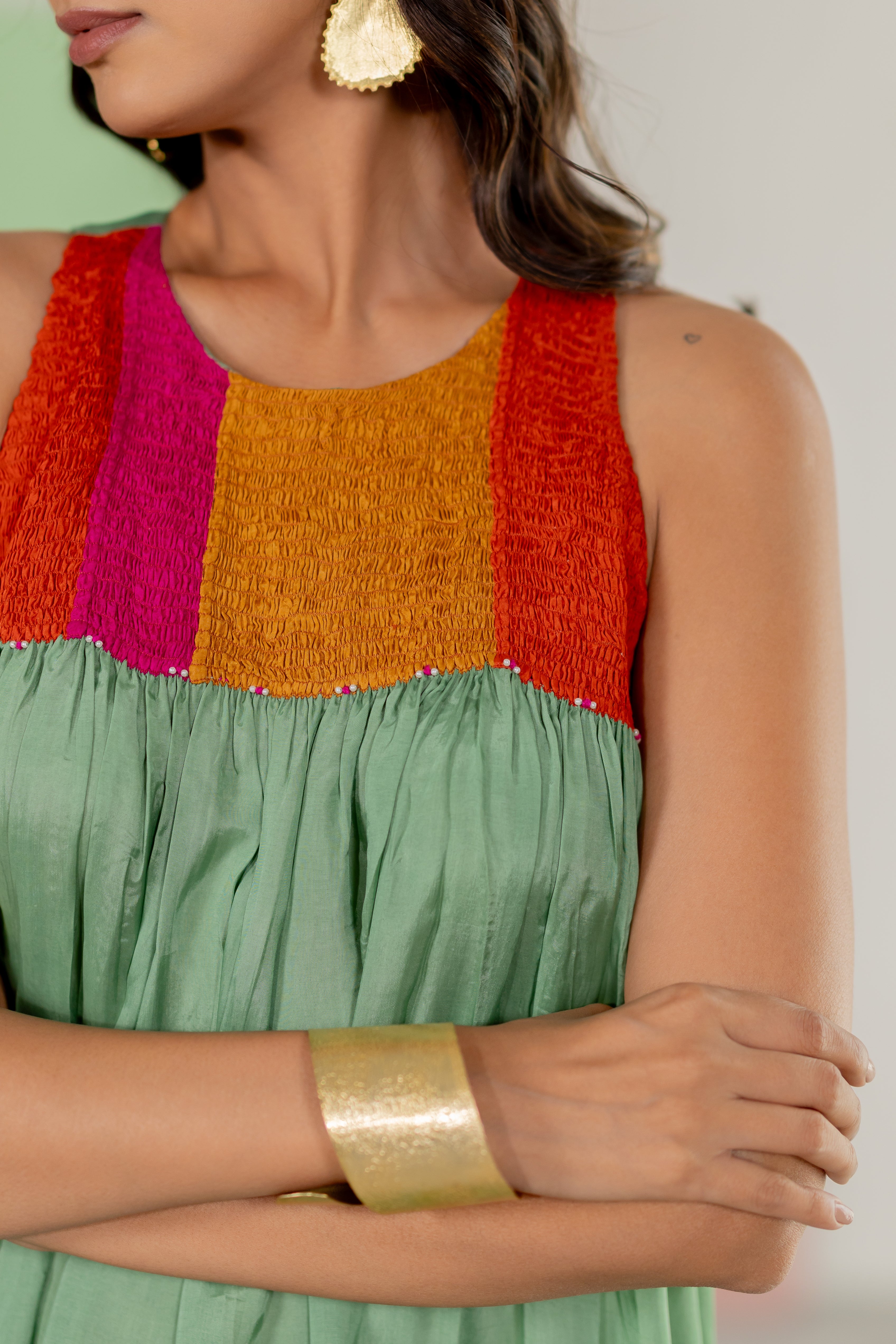 Sea green sleeveless dress