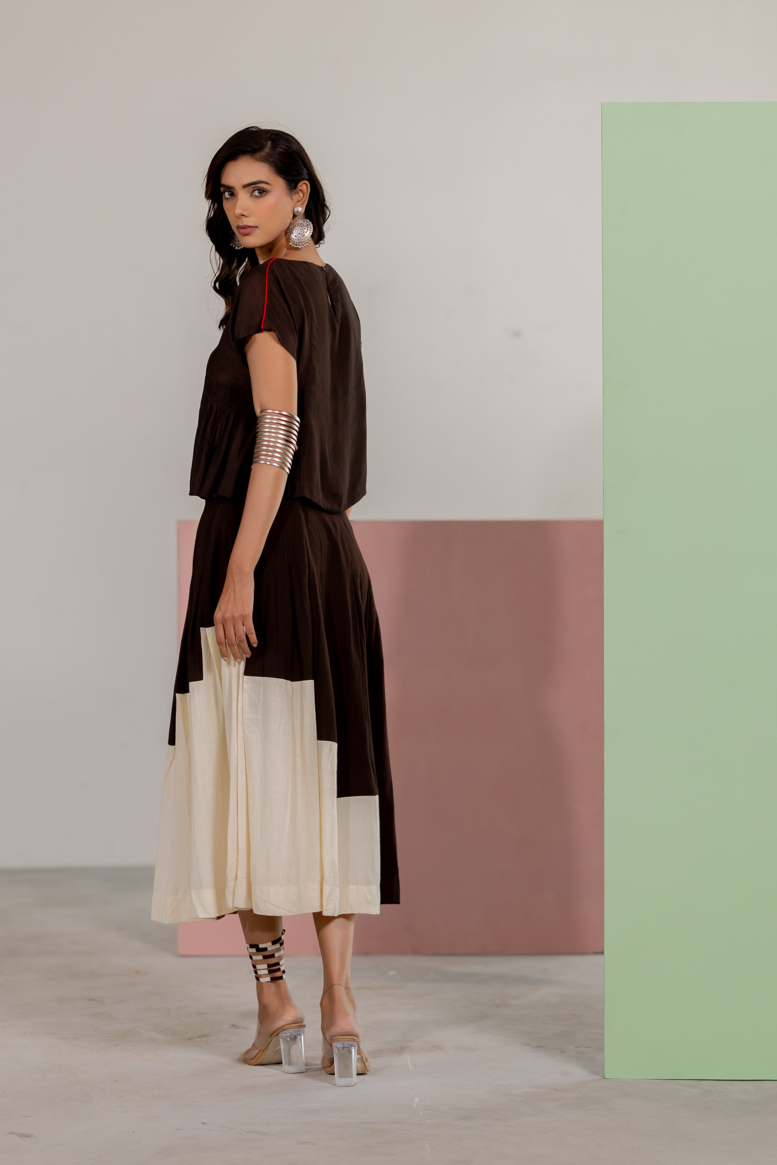 Brown skirt set