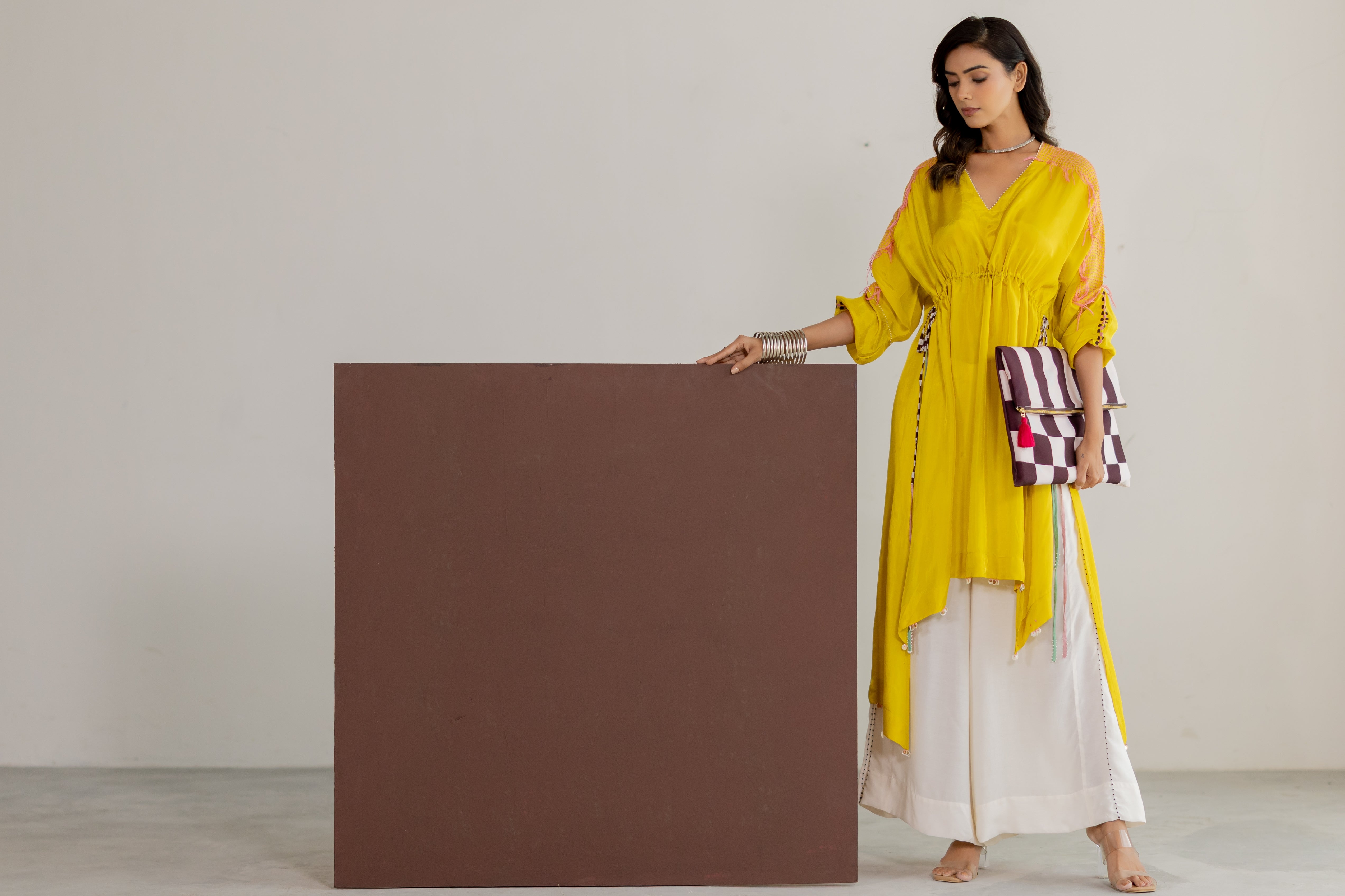 Lime yellow tunic set
