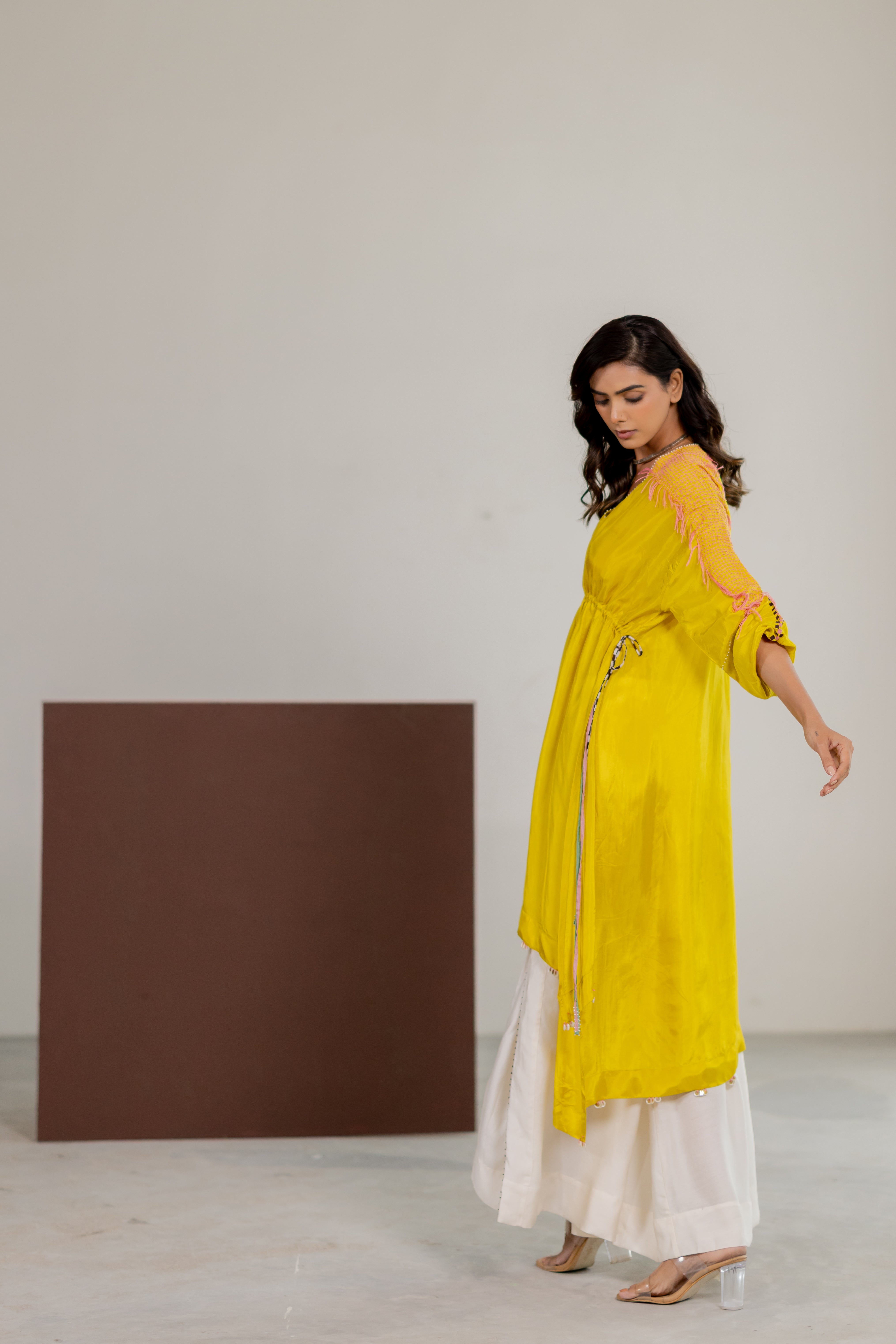Lime yellow tunic set