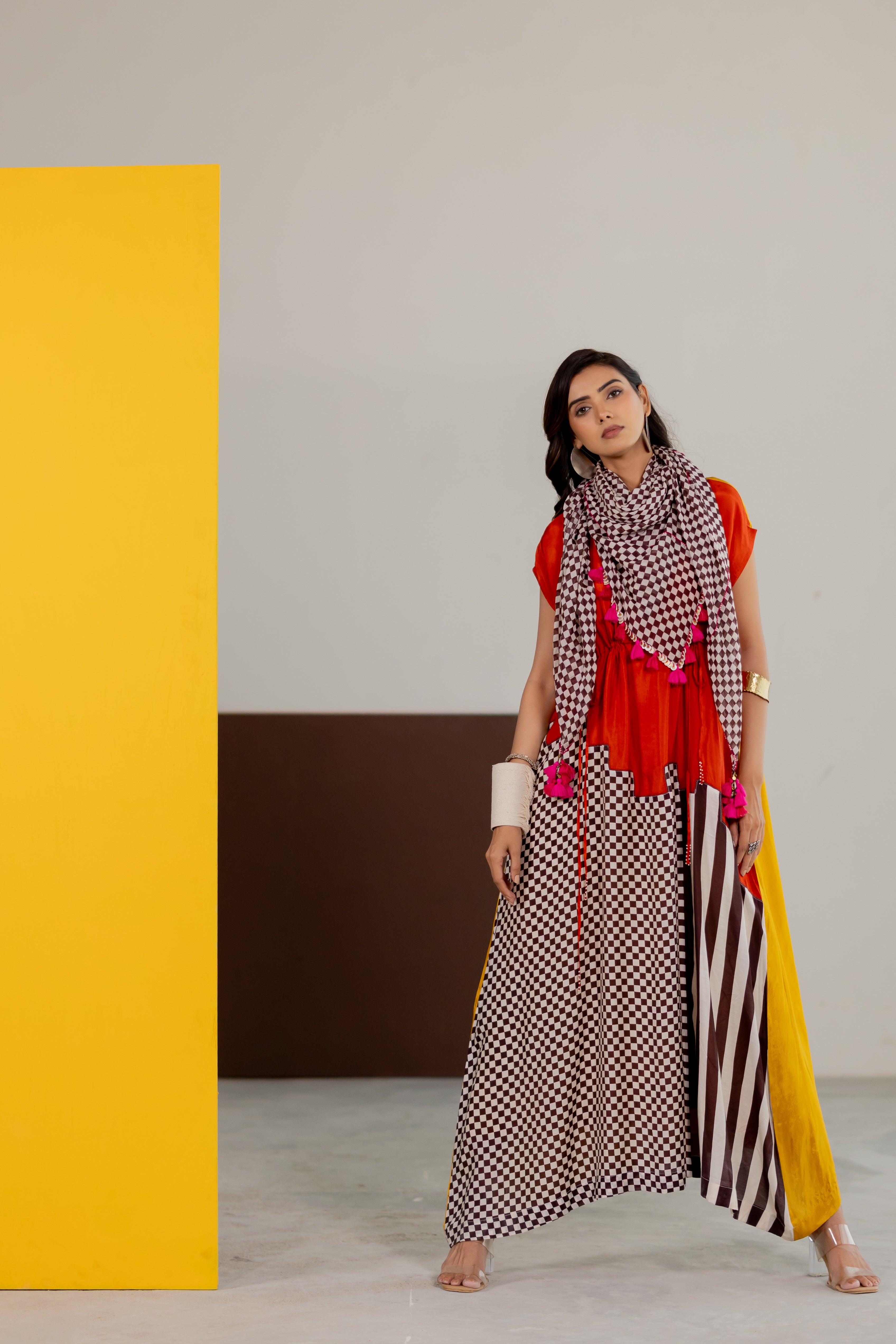 Mustard and Orange dress