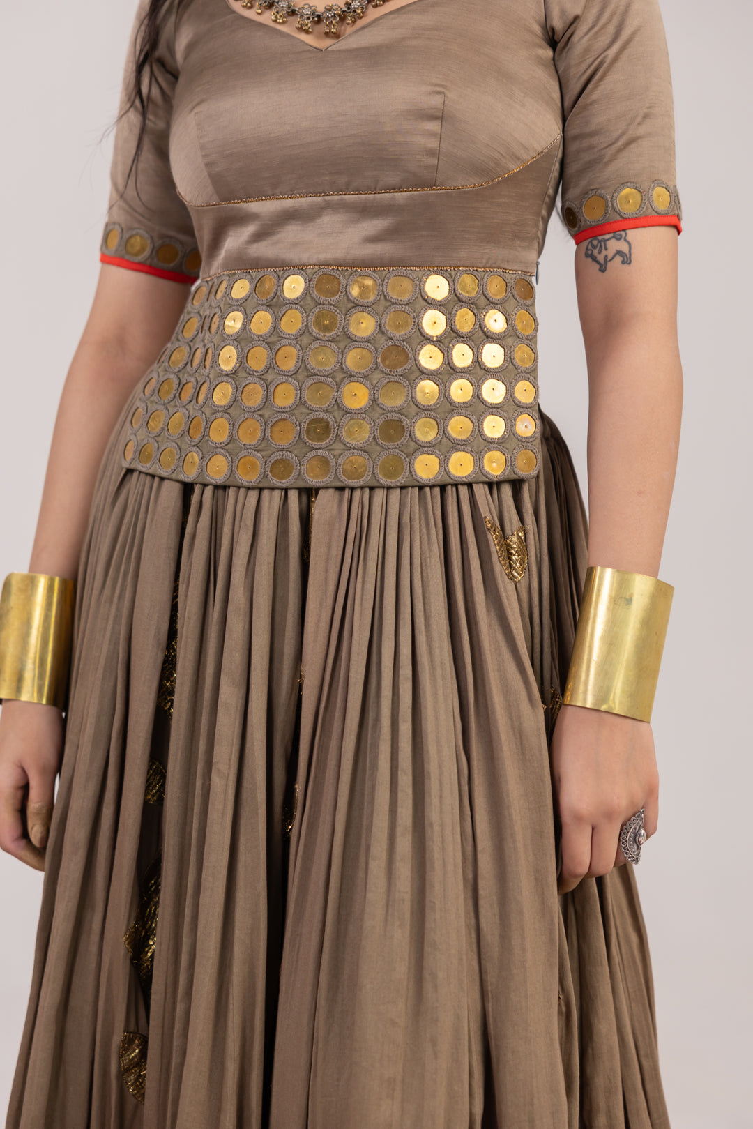 WARM GREY LEHENGA SET