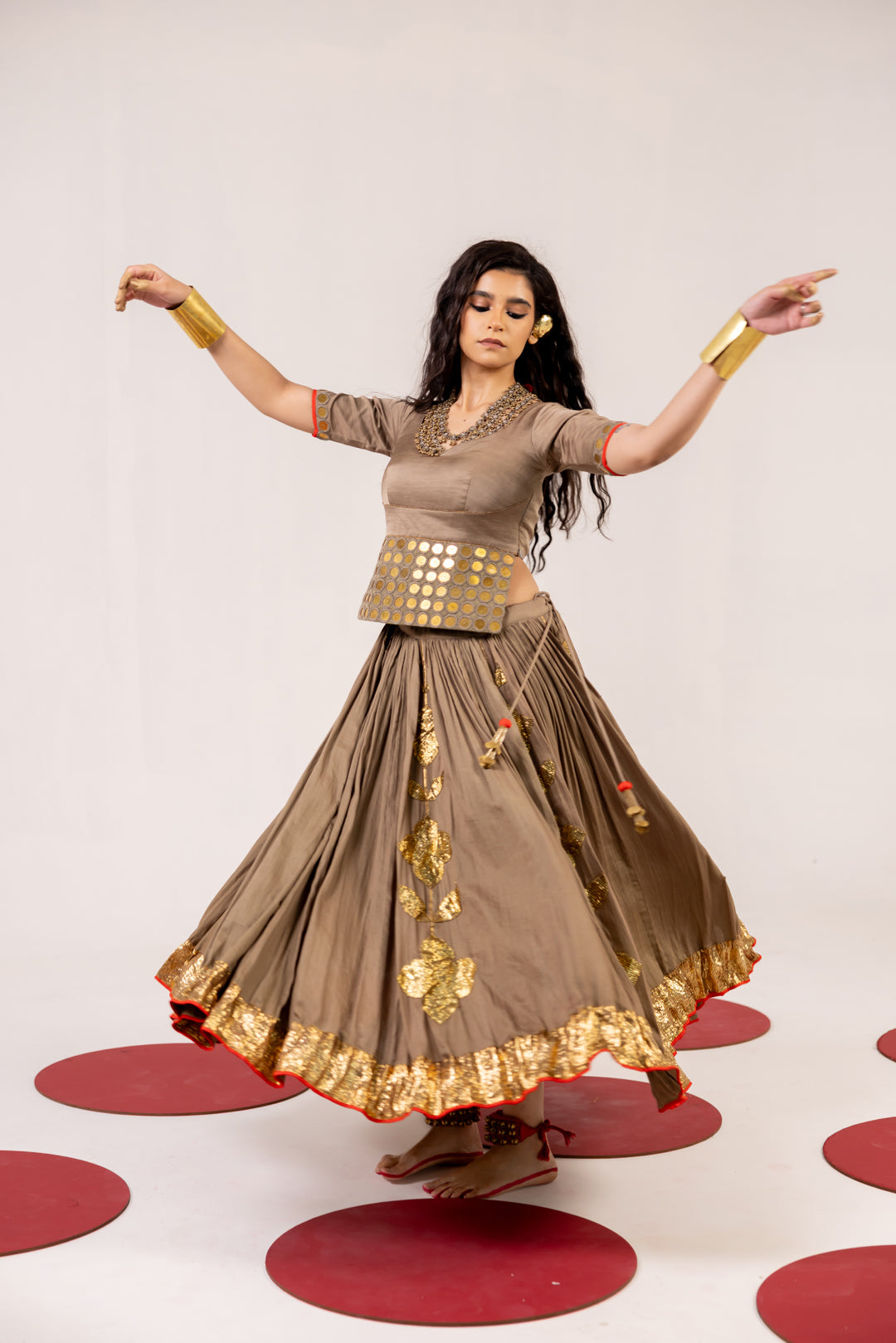 WARM GREY LEHENGA SET