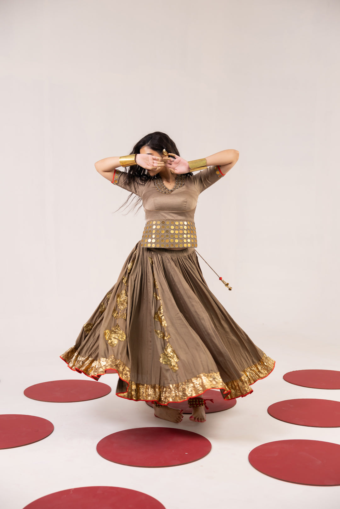 WARM GREY LEHENGA SET