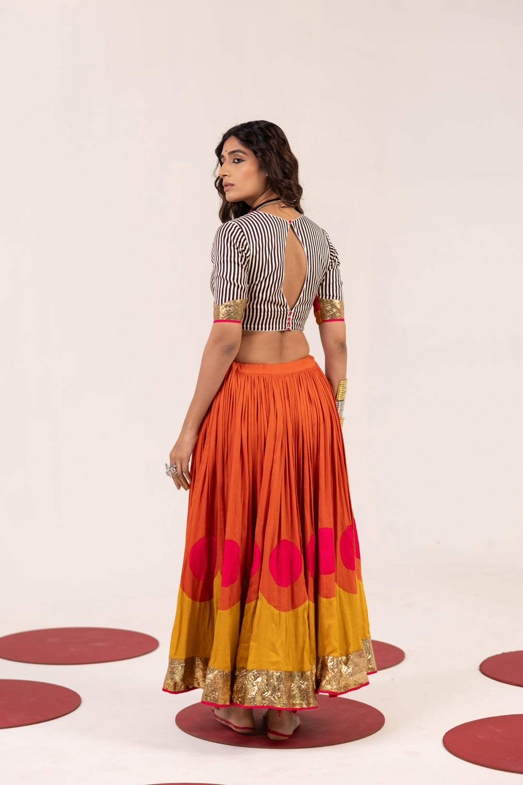 ORANGE & MUSTARD YELLOW LEHENGA SET