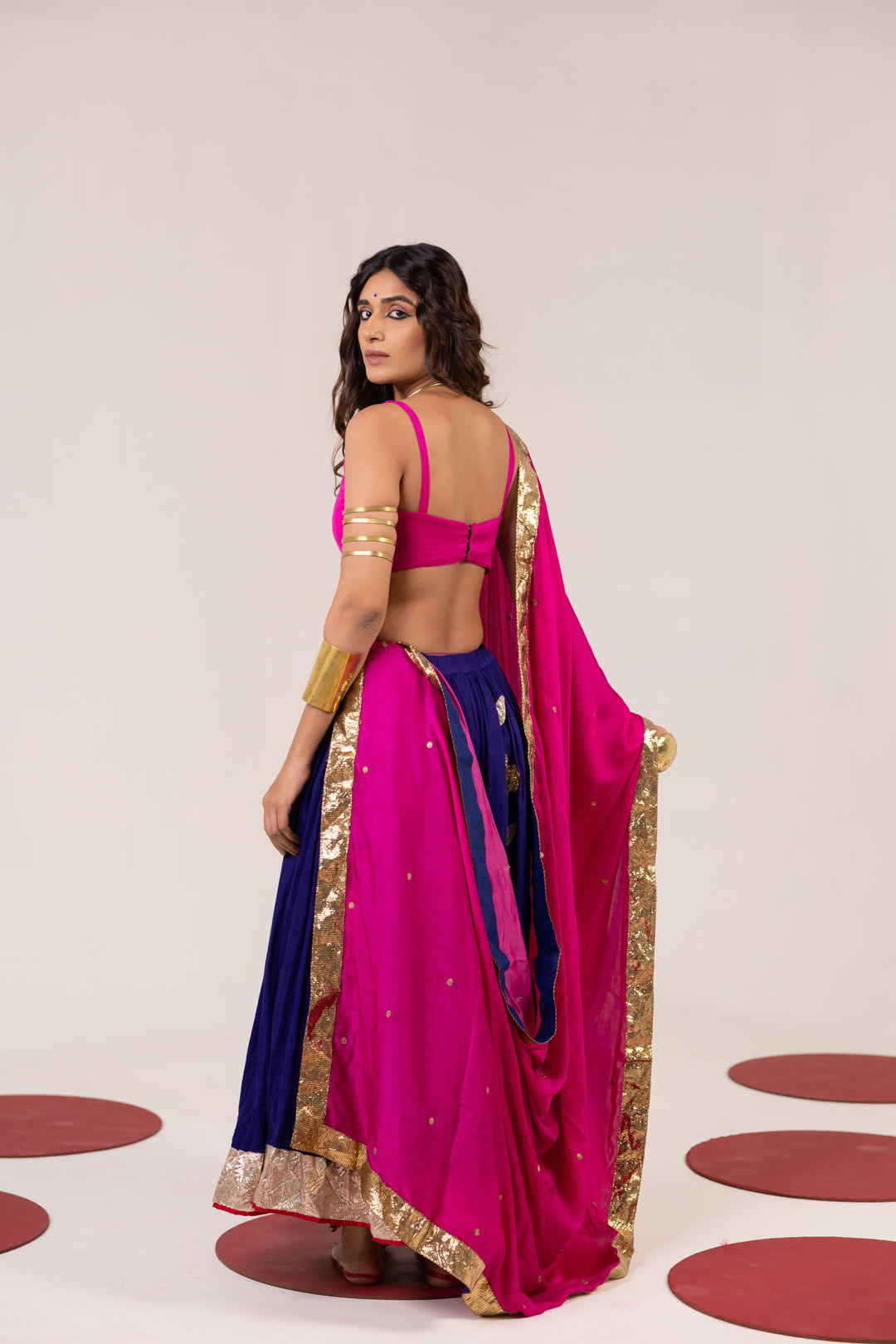 PINK AND BLUE LEHENGA SET