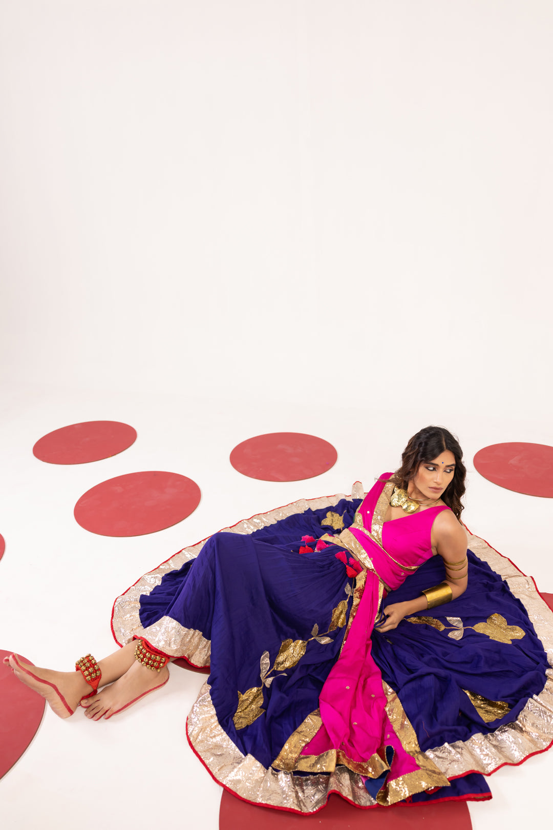PINK AND BLUE LEHENGA SET