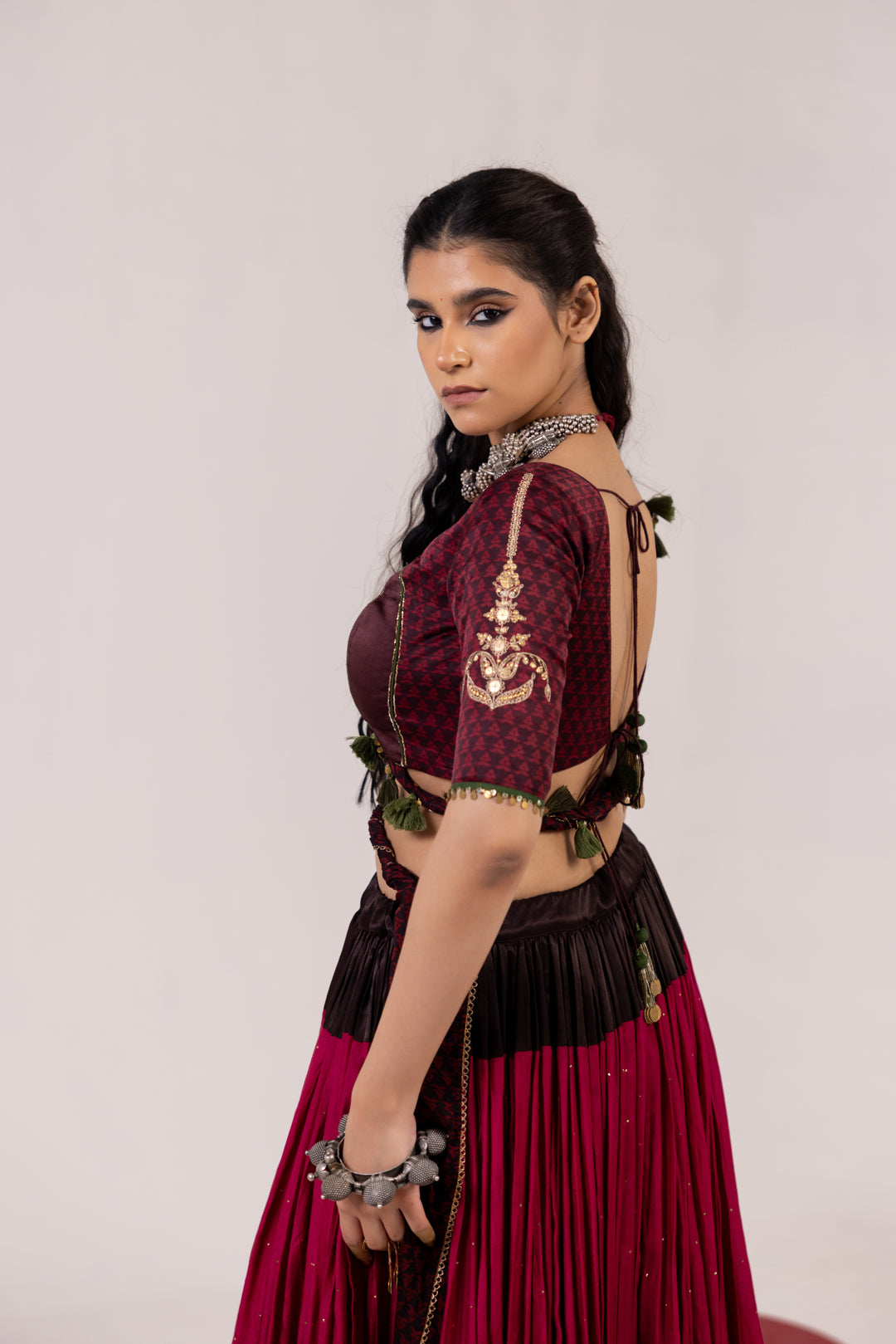 BROWN & MAROON LEHENGA SET