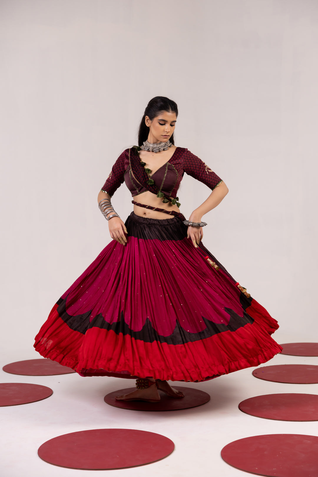 BROWN & MAROON LEHENGA SET