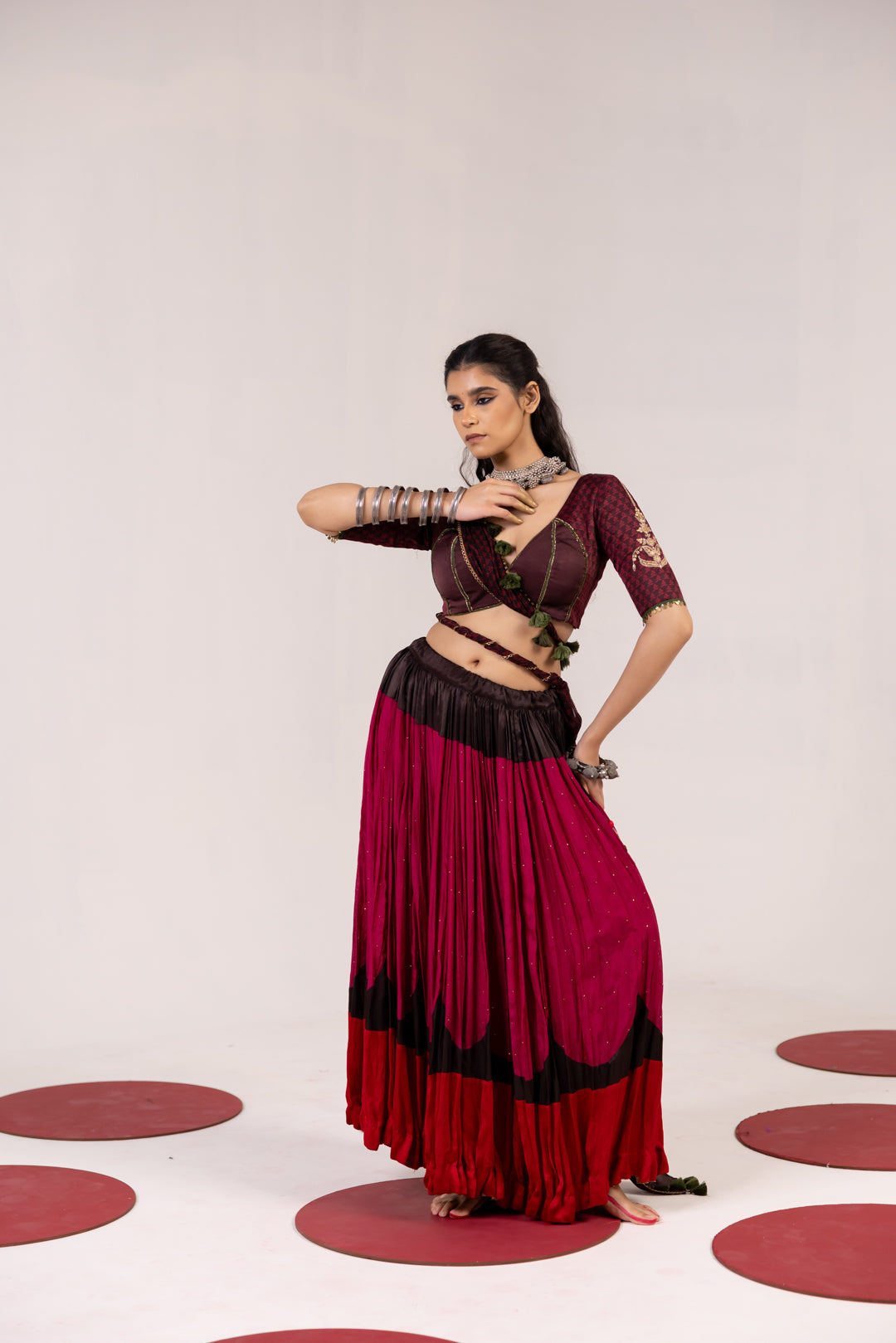 BROWN & MAROON LEHENGA SET