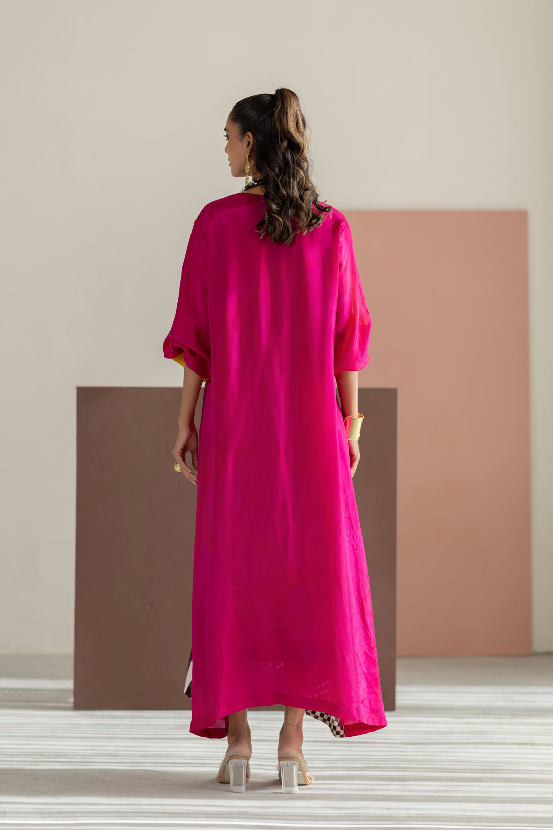 Mustard and Hot pink dress