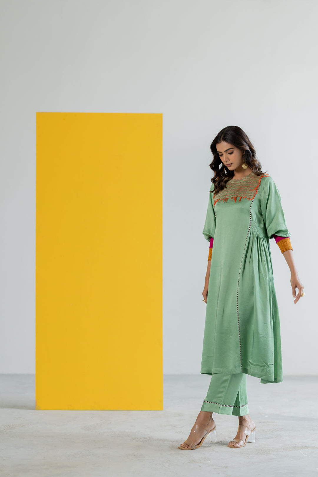 Sea green kurta set