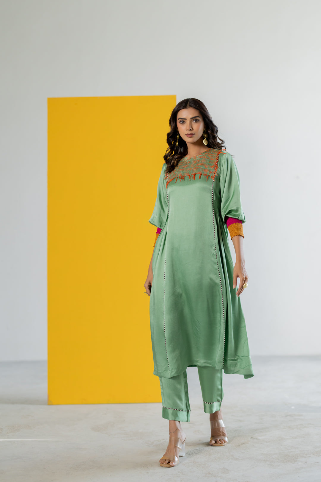 Sea green kurta set