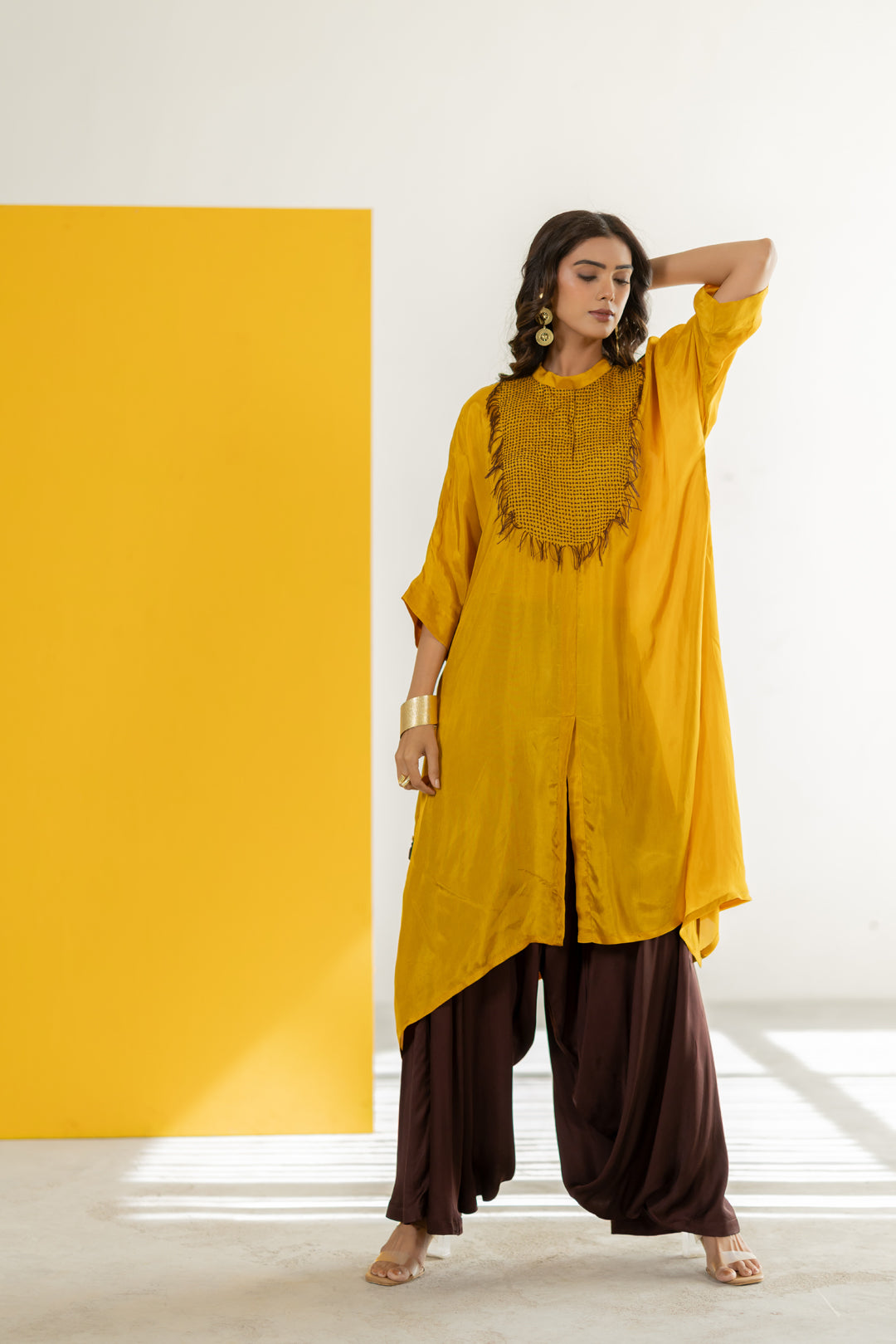 Mustard kaftan set