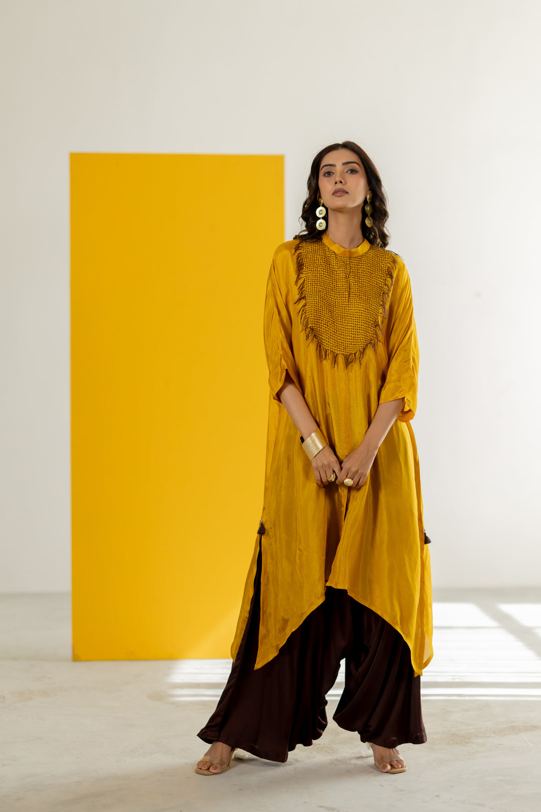 Mustard kaftan set