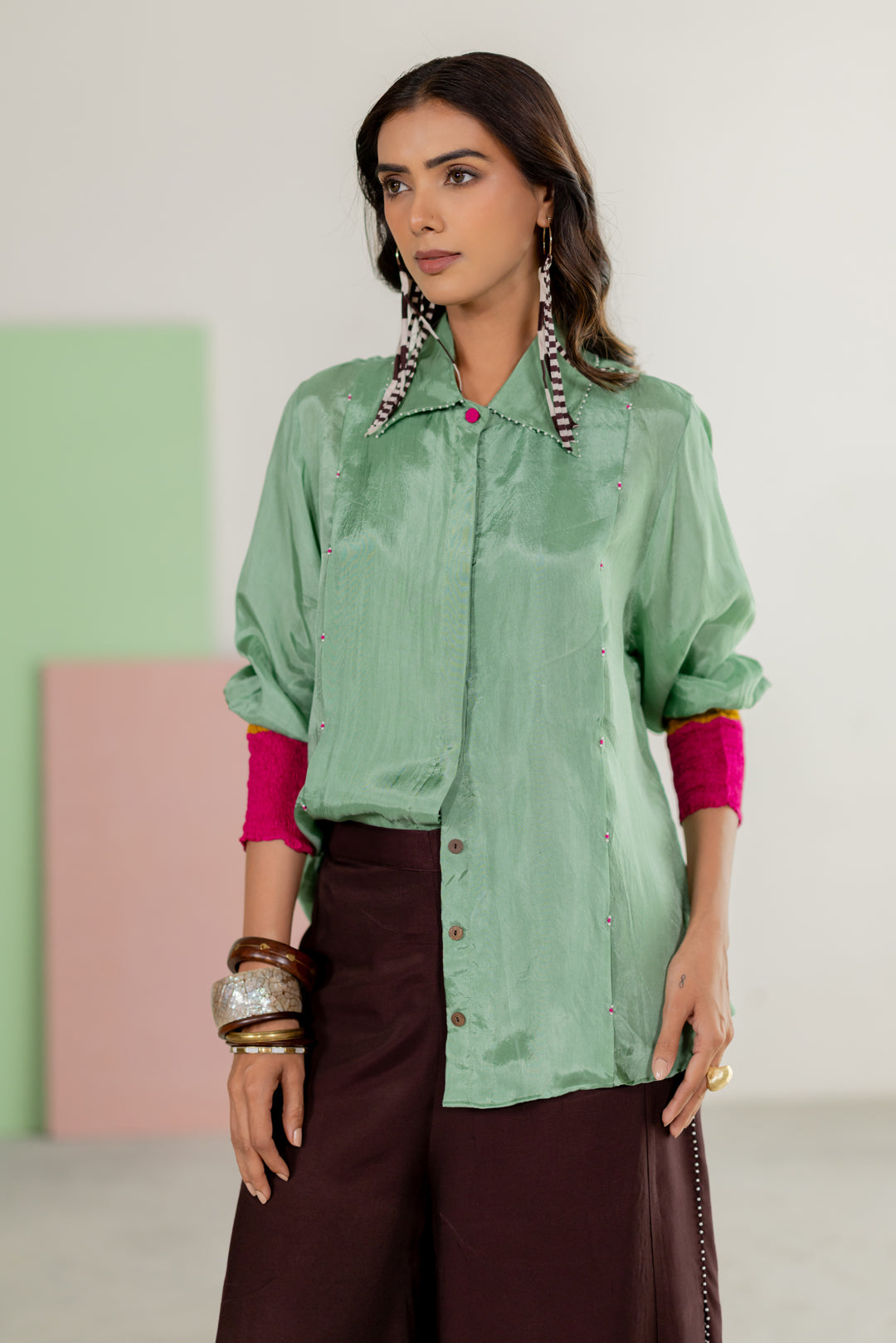 Sea Green Shirt Set