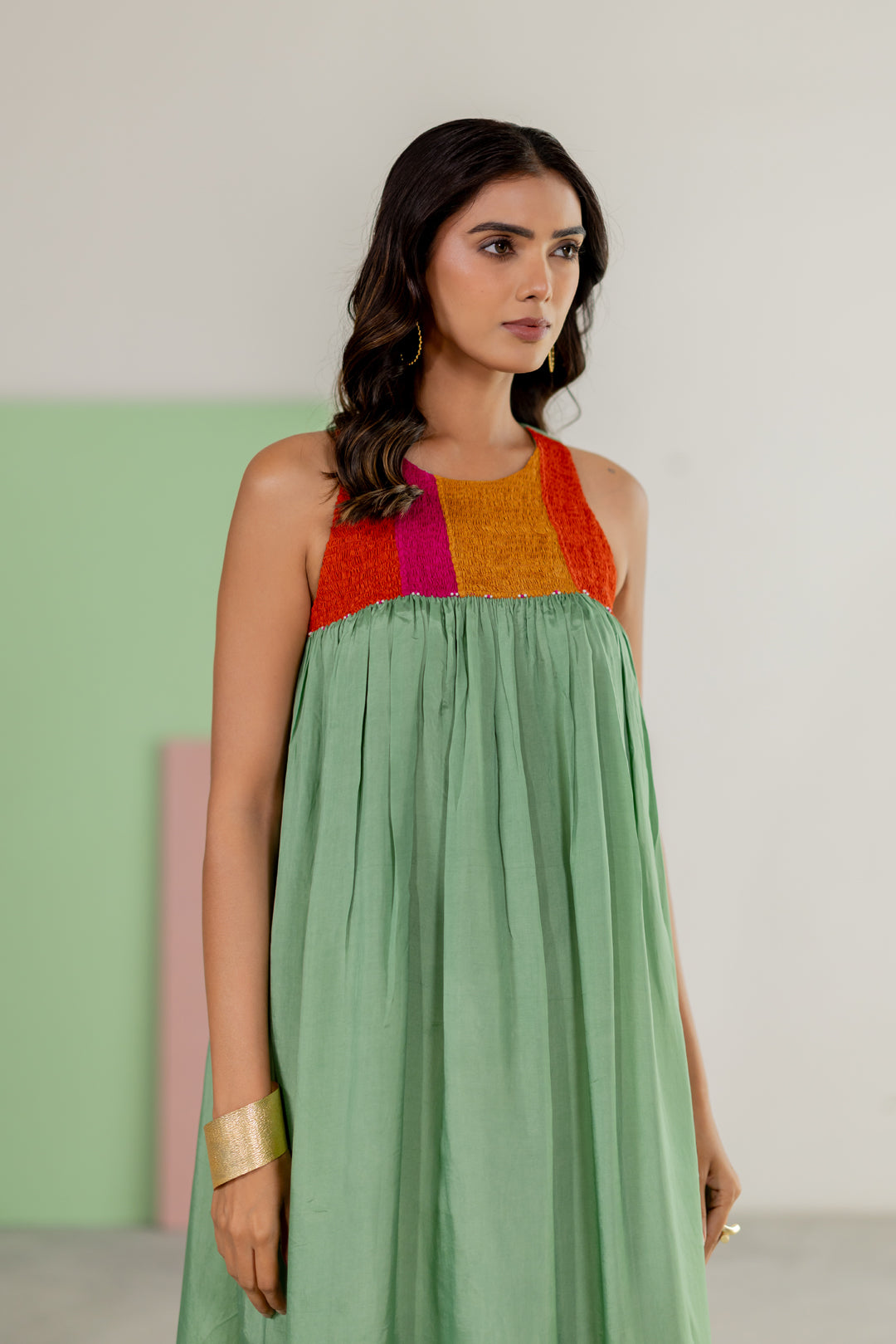 Sea green sleeveless dress