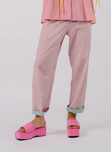 Pink Small Checkered Pants