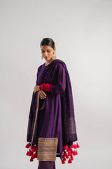 Purple Moonga Silk Dupatta