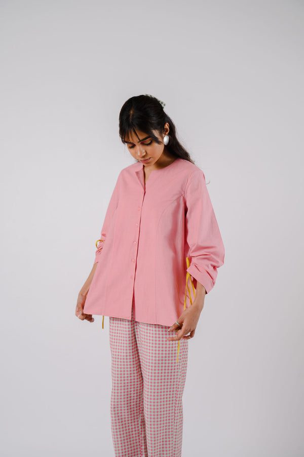 Pink Drawstrings Shirt