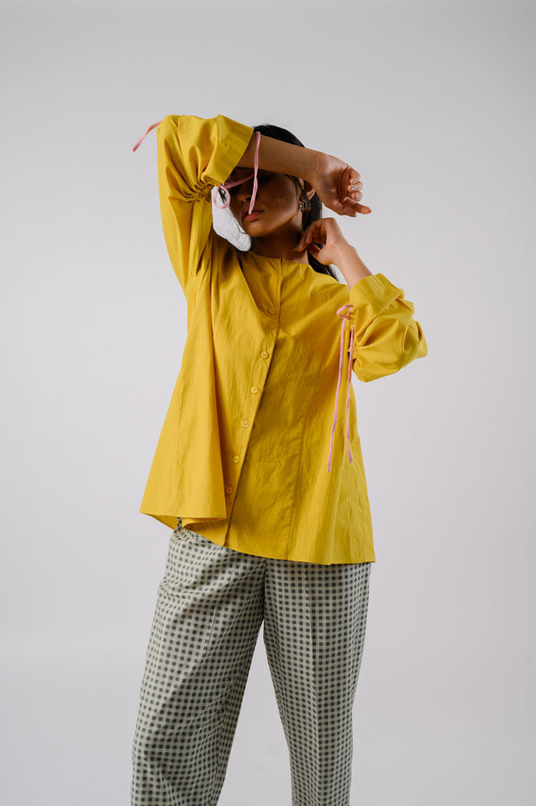 Yellow Drawstrings Shirt