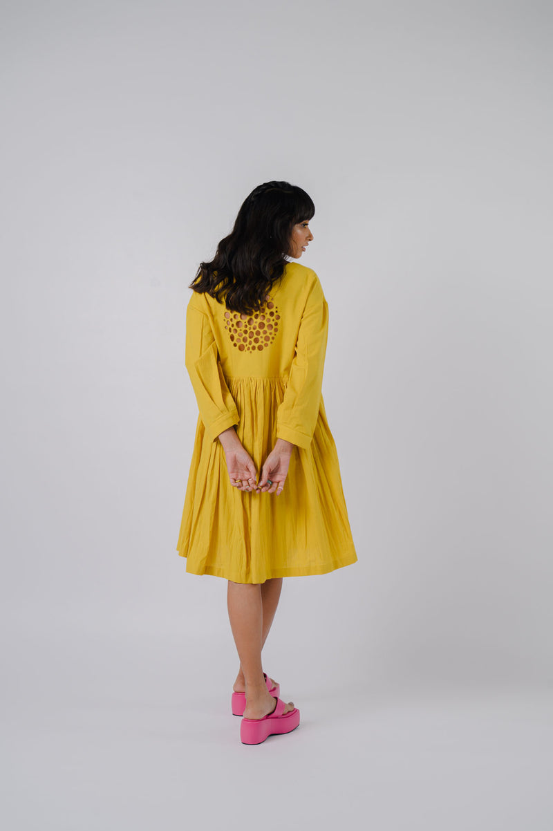 Yellow Cutwork Dress