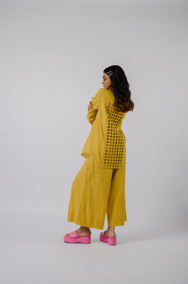 Yellow Checkered Surface Co-ord Set