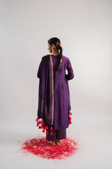 Purple Moonga Silk Dupatta