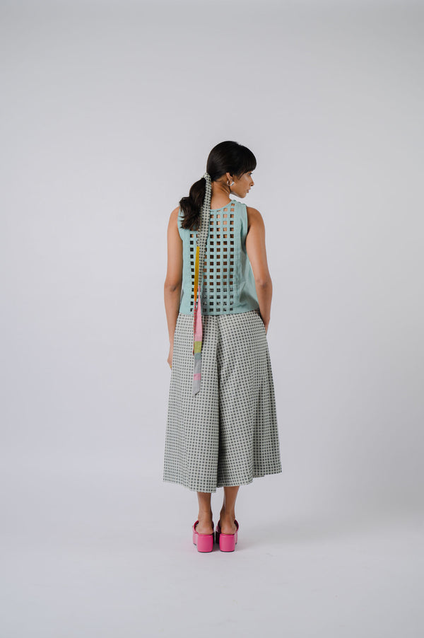 Sea Green Checkered Surface Co-Ord Set