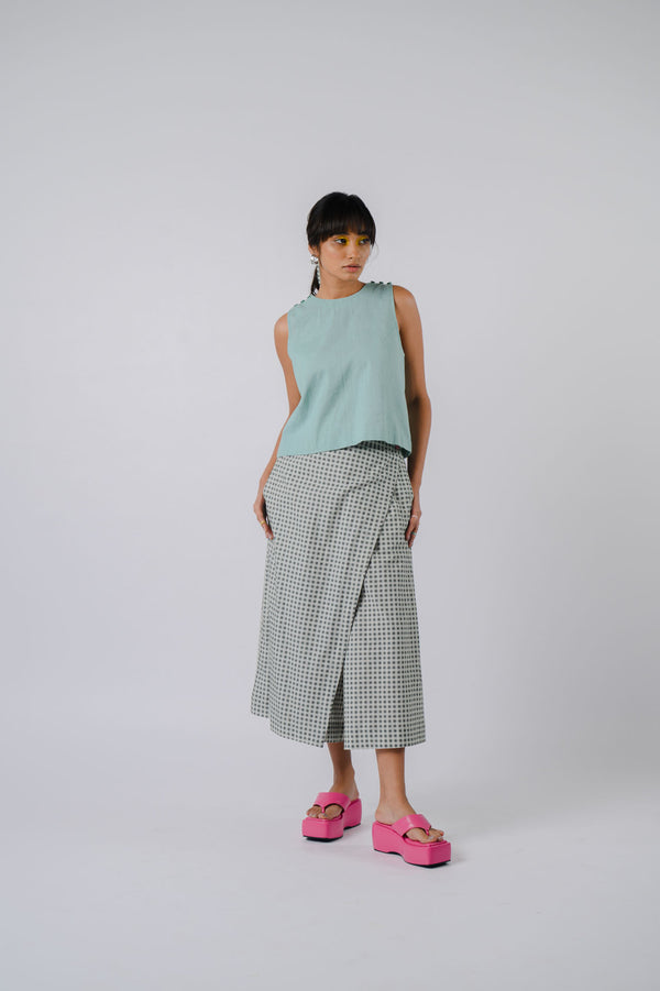 Sea Green Checkered Surface Co-Ord Set